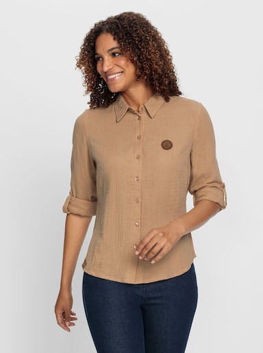 Katoenen blouse - camel