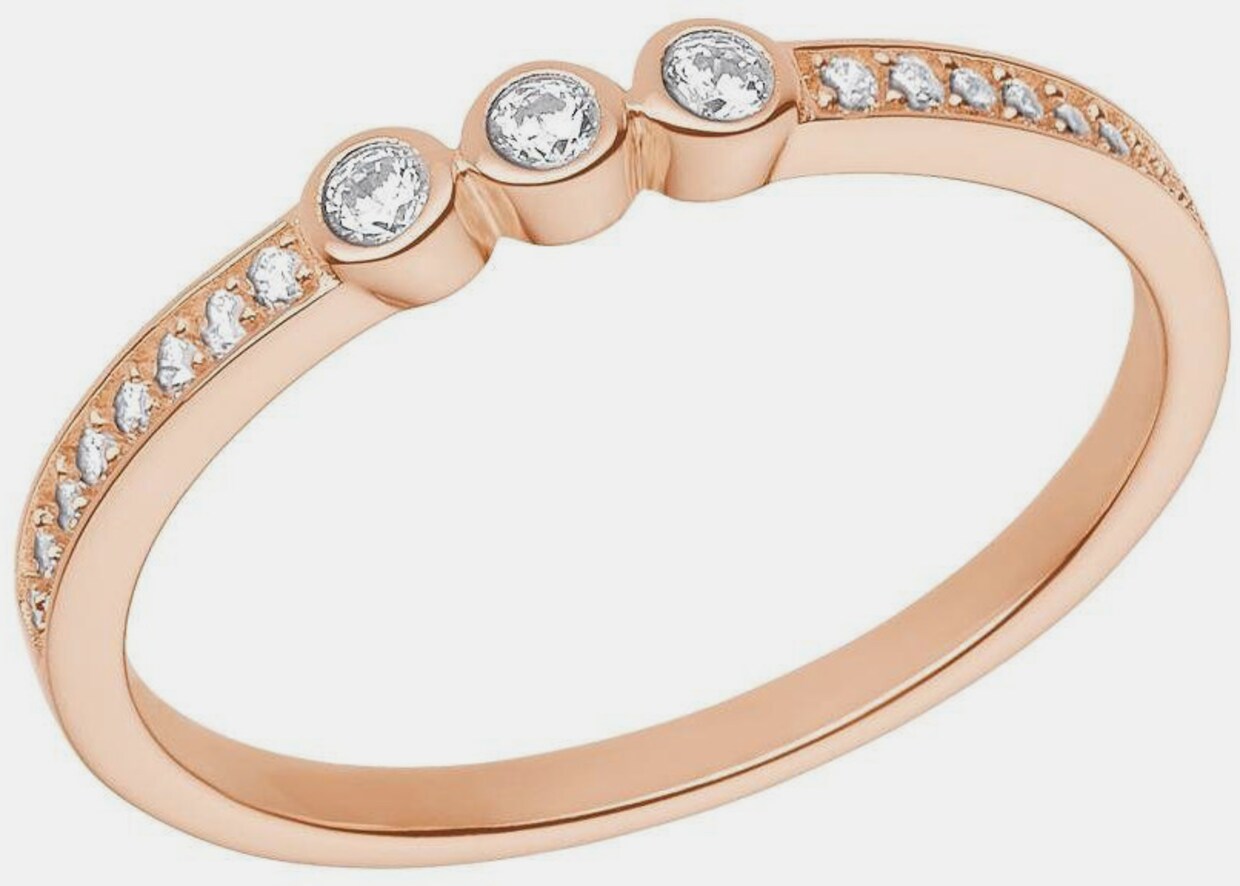 s.Oliver Fingerring - roségoldfarben-weiß