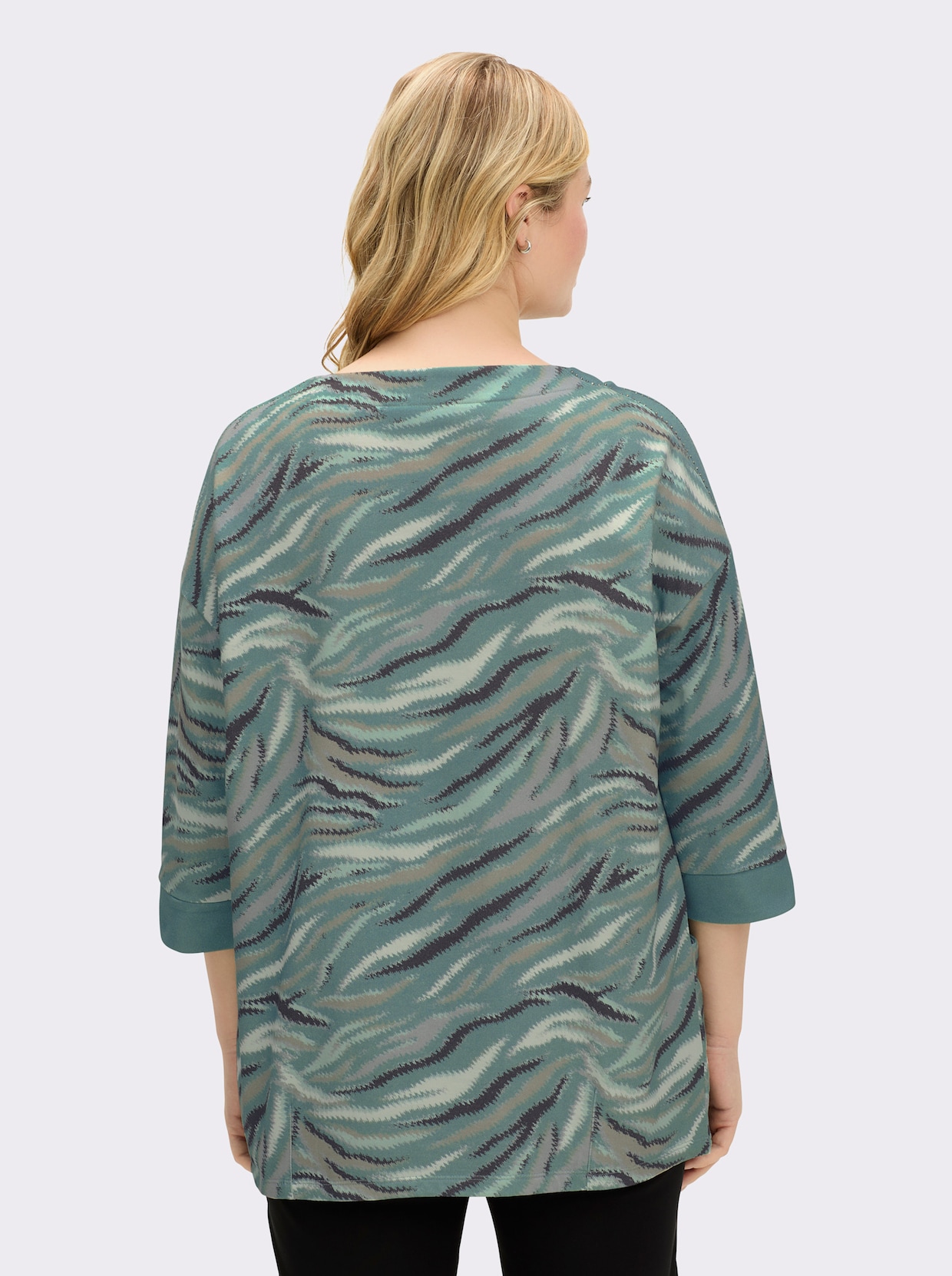 3/4-Arm-Shirt - jade-graphit-bedruckt