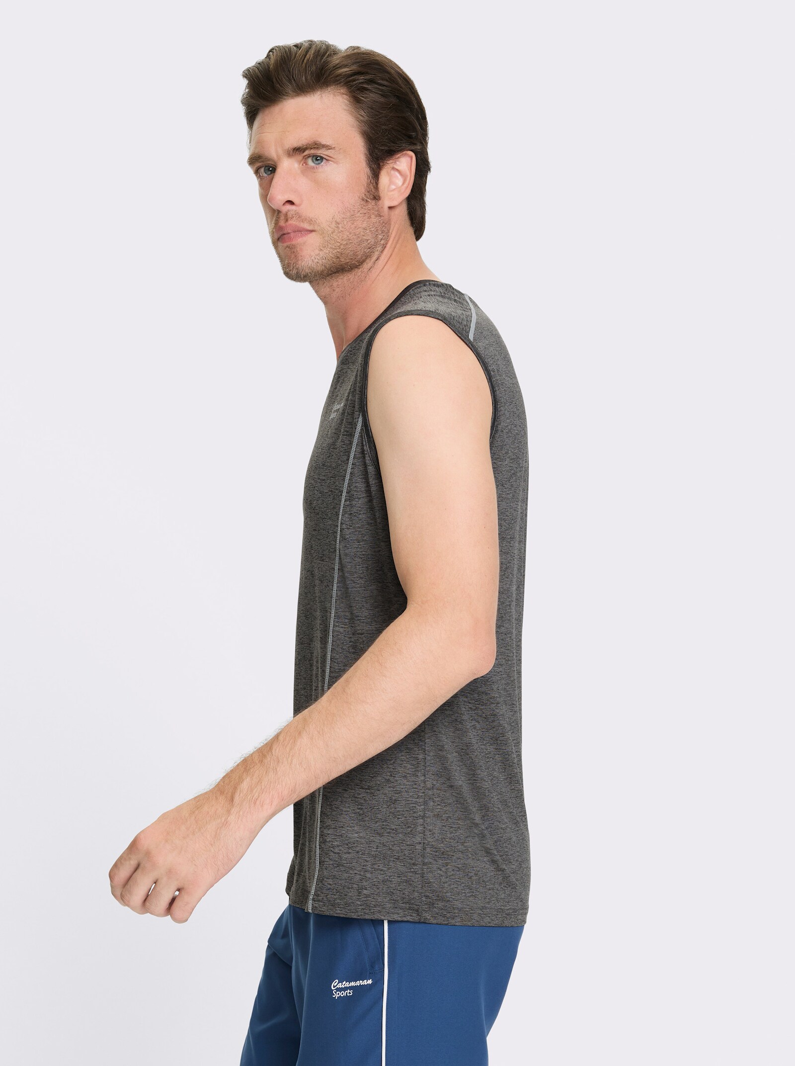 Catamaran Sports Mouwloos shirt van ademend materiaal - grijs gemêleerd