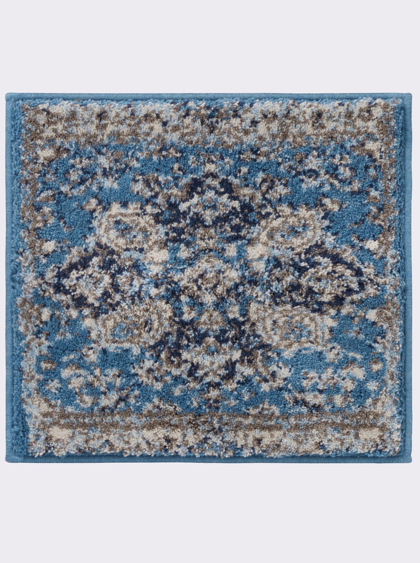 Grund Badematte - blau-gemustert