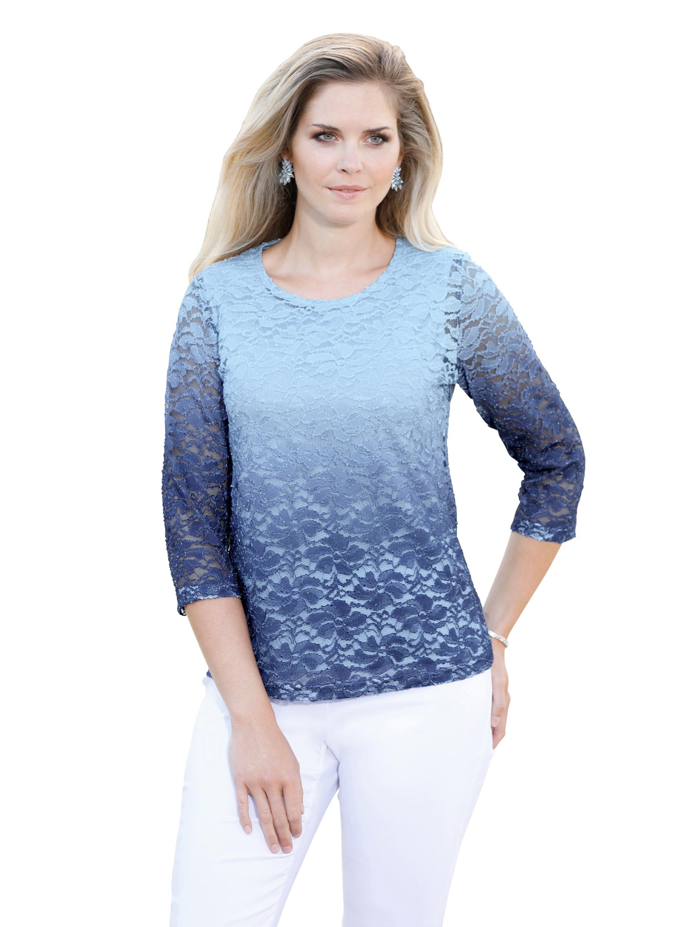 Shirt - hellblau-gemustert