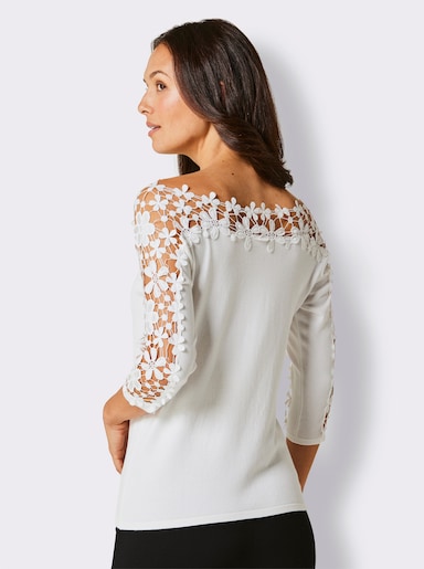 CREATION L PREMIUM 3/4 Arm-Pullover in weicher Lyocell-Qualität - ecru