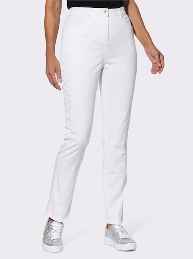 Jeans mit Taschen-Verzierung - weiß