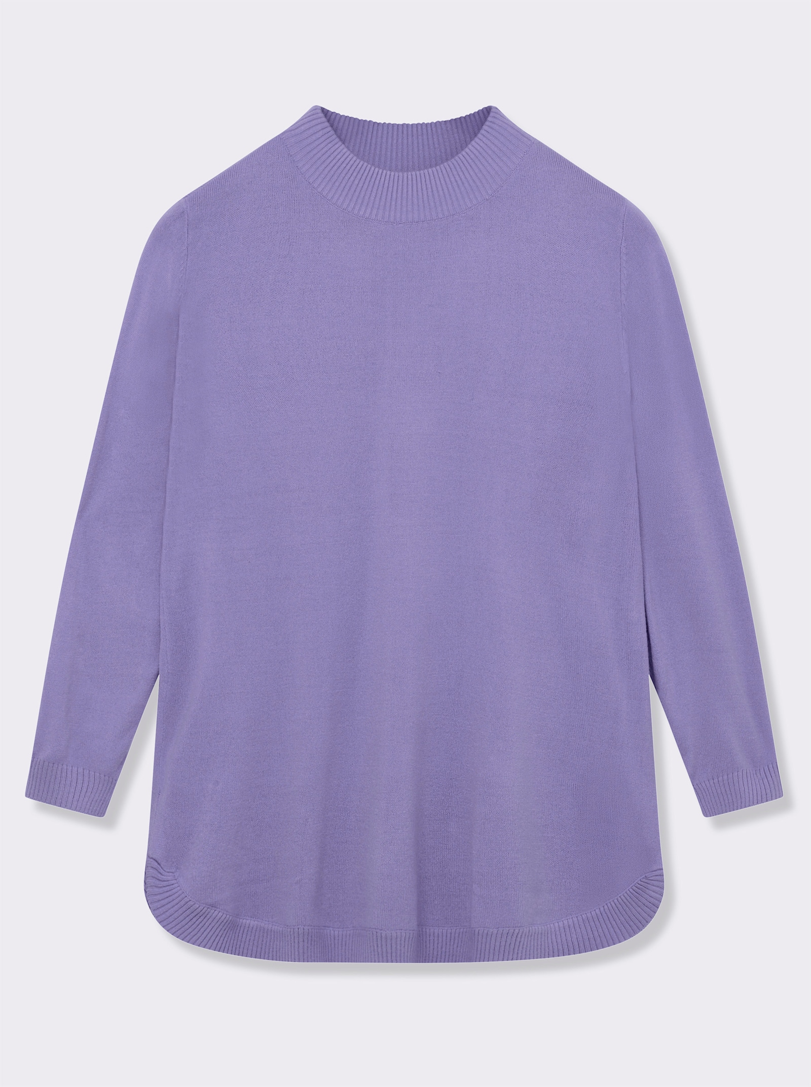 Pullover mit abgerundetem Saum - lavendel