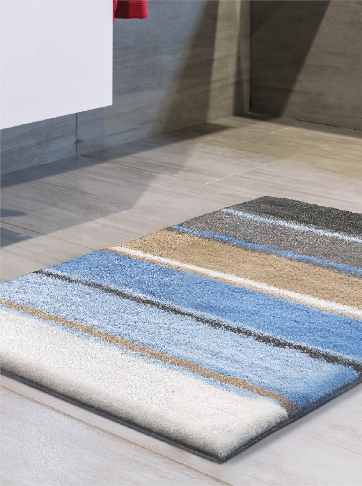 Grund Badematte - blau-taupe