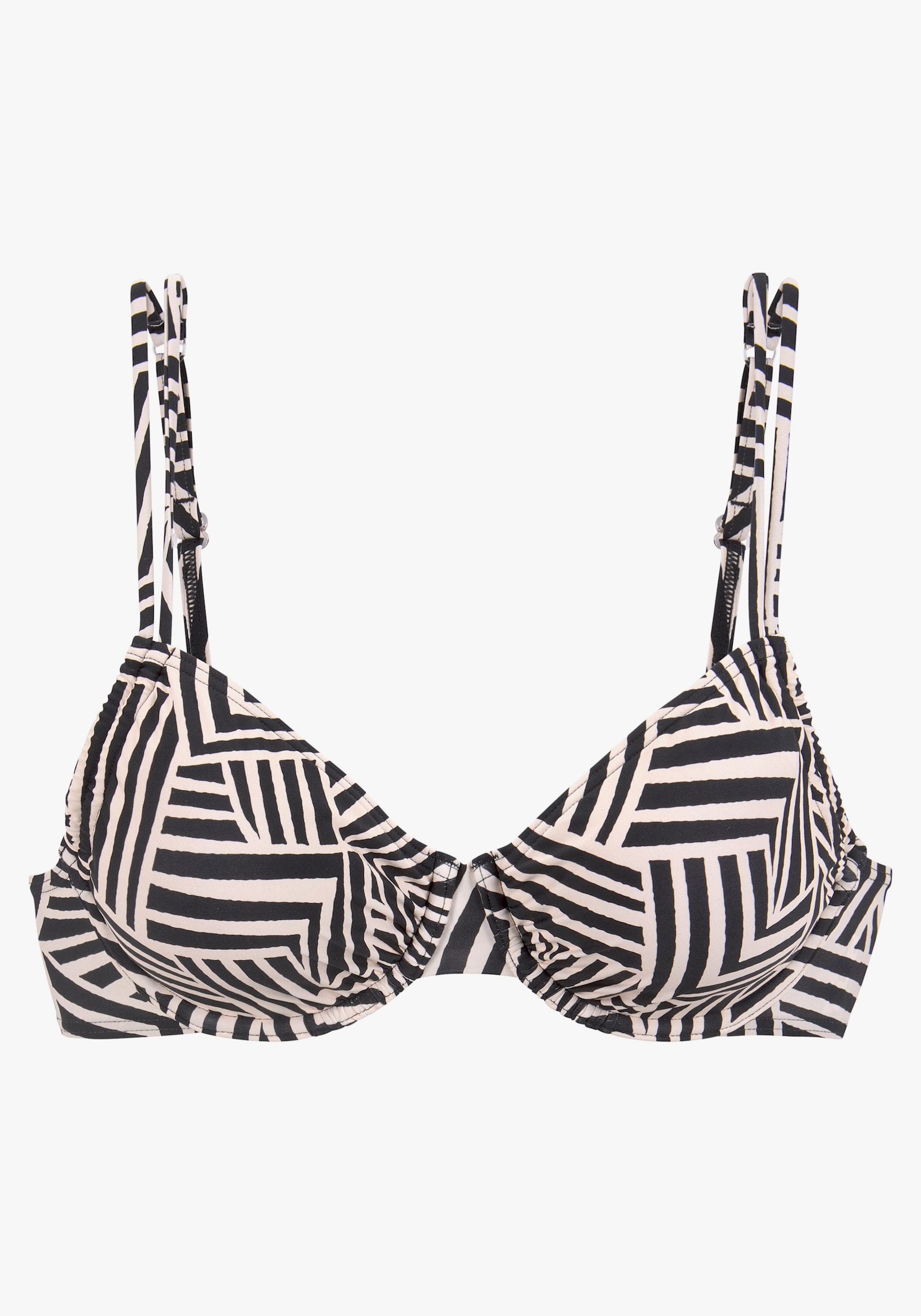 LASCANA Bügel-Bikini-Top - schwarz-creme