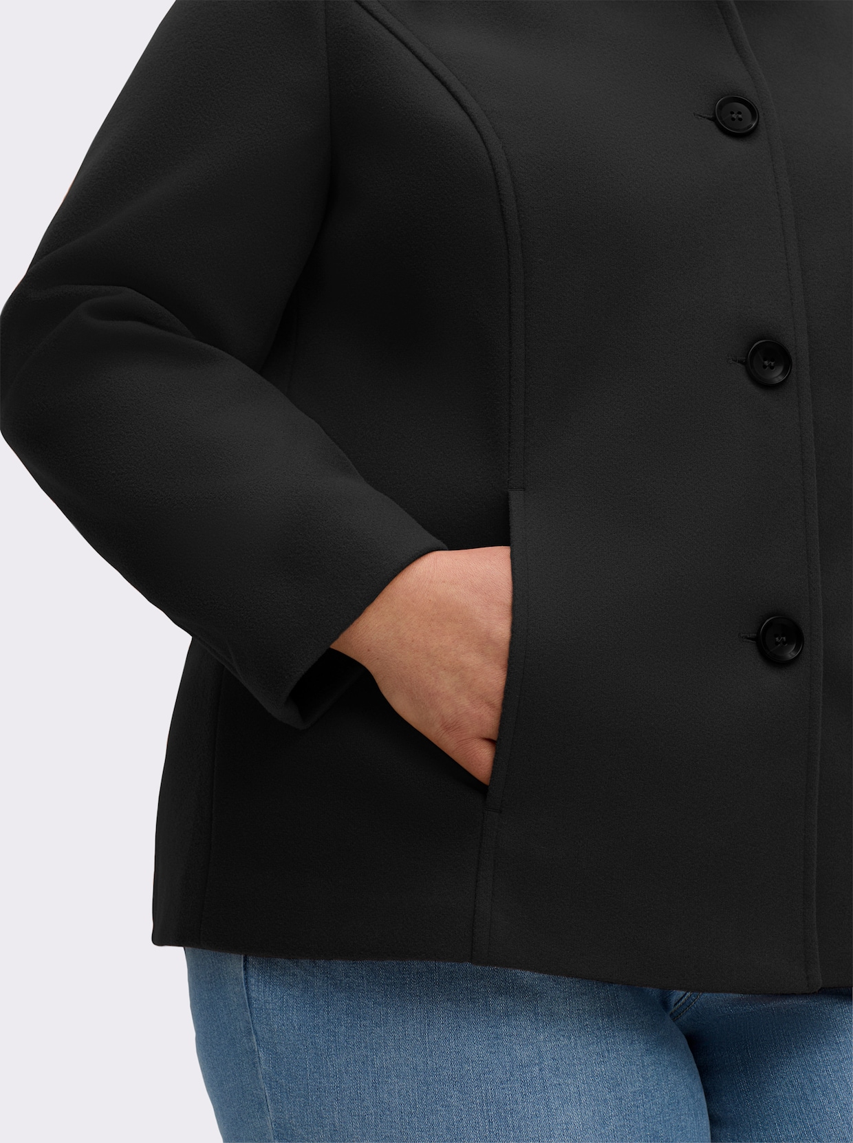 Jacke mit Schmuckknöpfen - schwarz