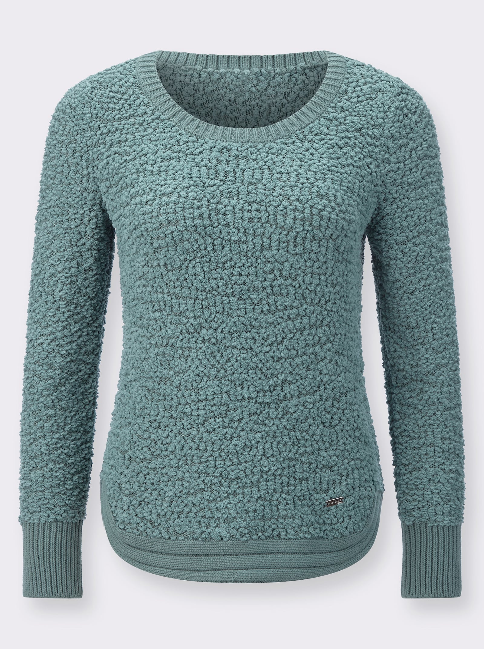 Langarm-Pullover aus Flausch-Effektgarn - jade