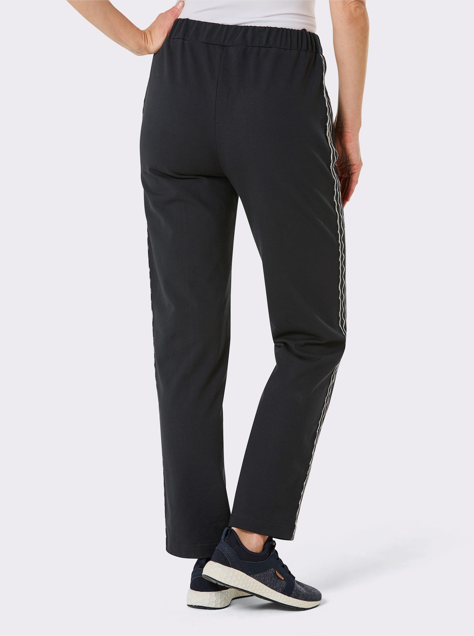 Catamaran Sports Freizeithose mit seitlichem Glitzerband - schwarz