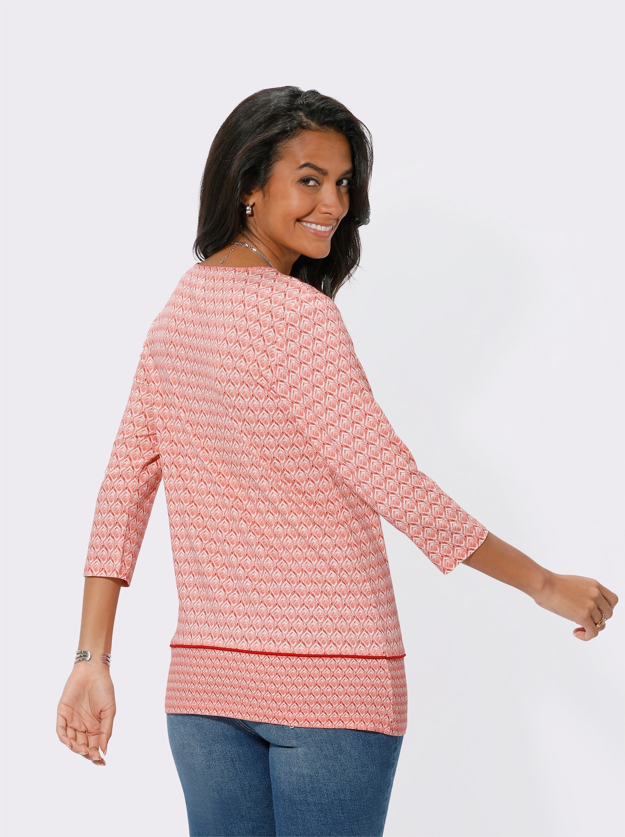 Rundhalsshirt - flamingo-bedruckt
