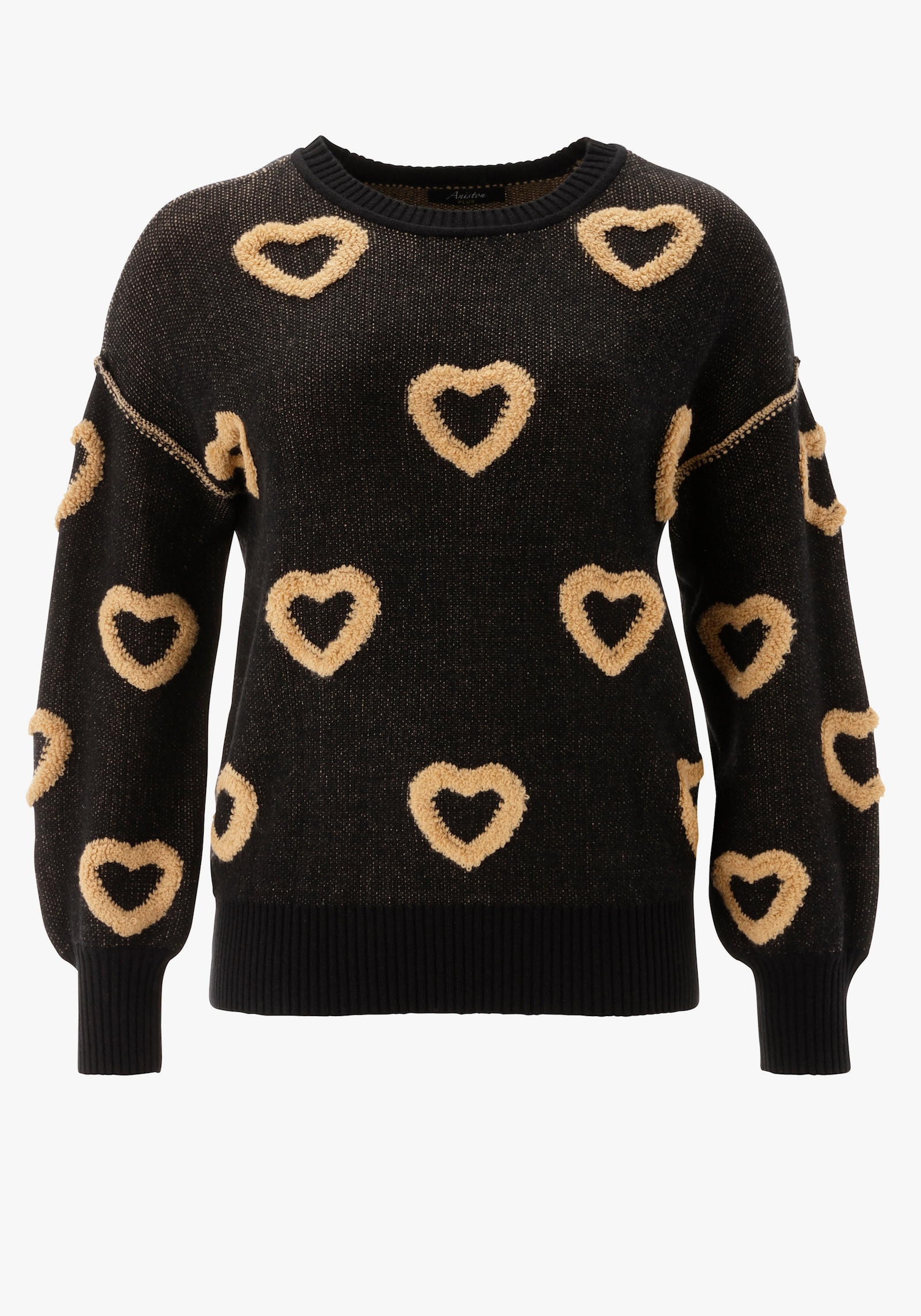 Aniston PLUS Strickpullover - schwarz-beige