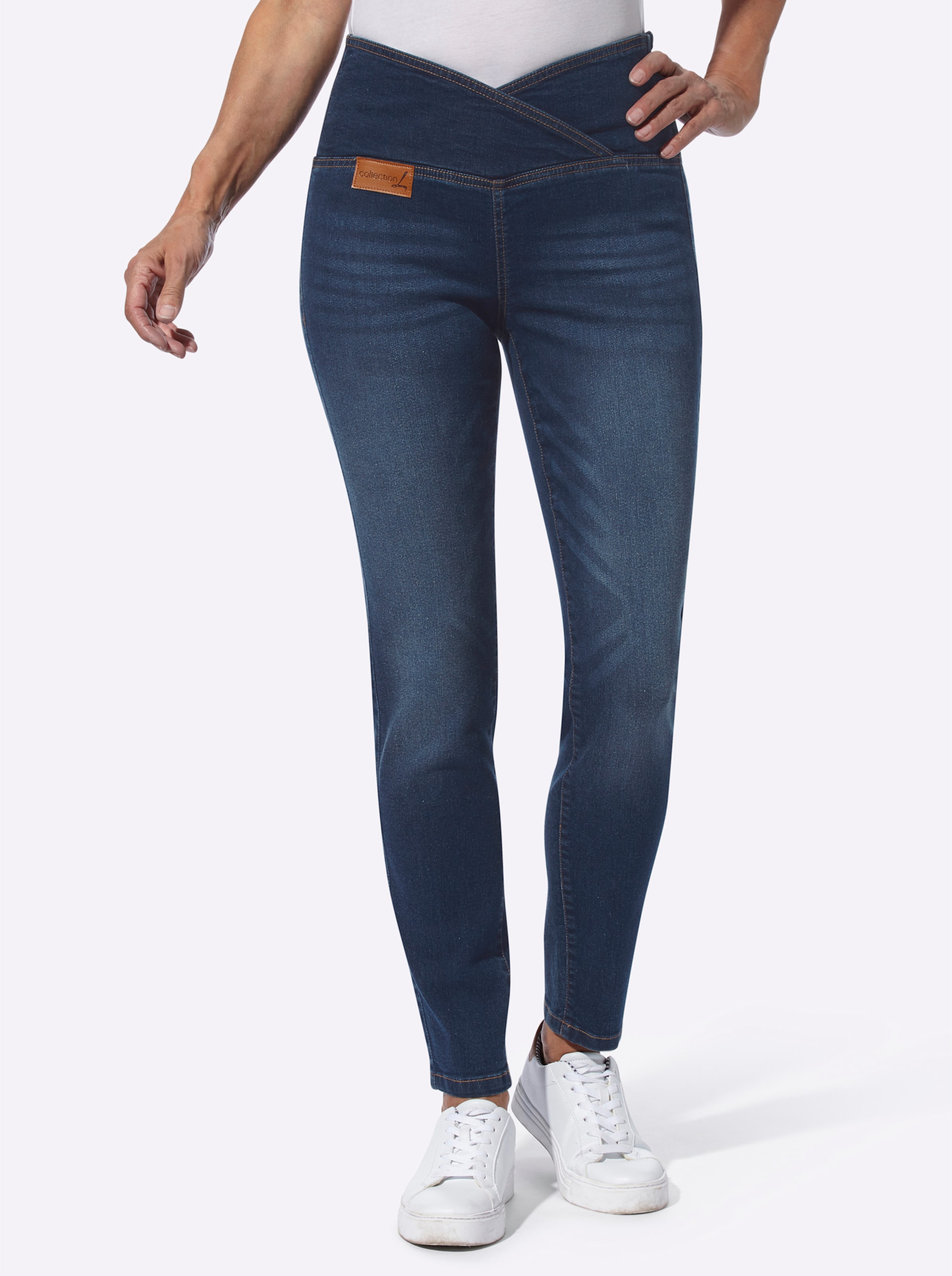 Casual Looks Damen Blau/Grau Bequeme Jeans Gr. 205, Extrakurzgrößen, (, Stone, Washed), 81% Baumwolle, 17% Polyester, 2% Elasthan, Unifarben, Lang... - Bild 2