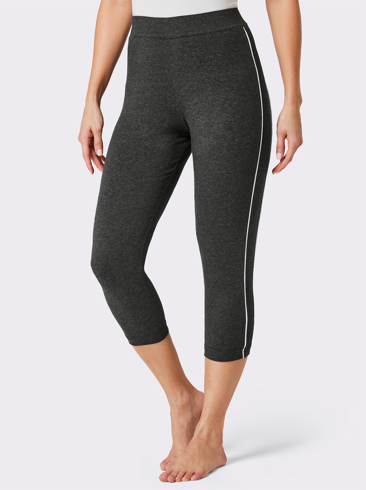 Plantier Leggings 3/4-lang - schwarz + anthrazit-meliert