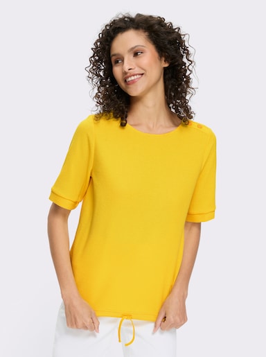 heine Kurzarmshirt aus Strukturware - sonnengelb