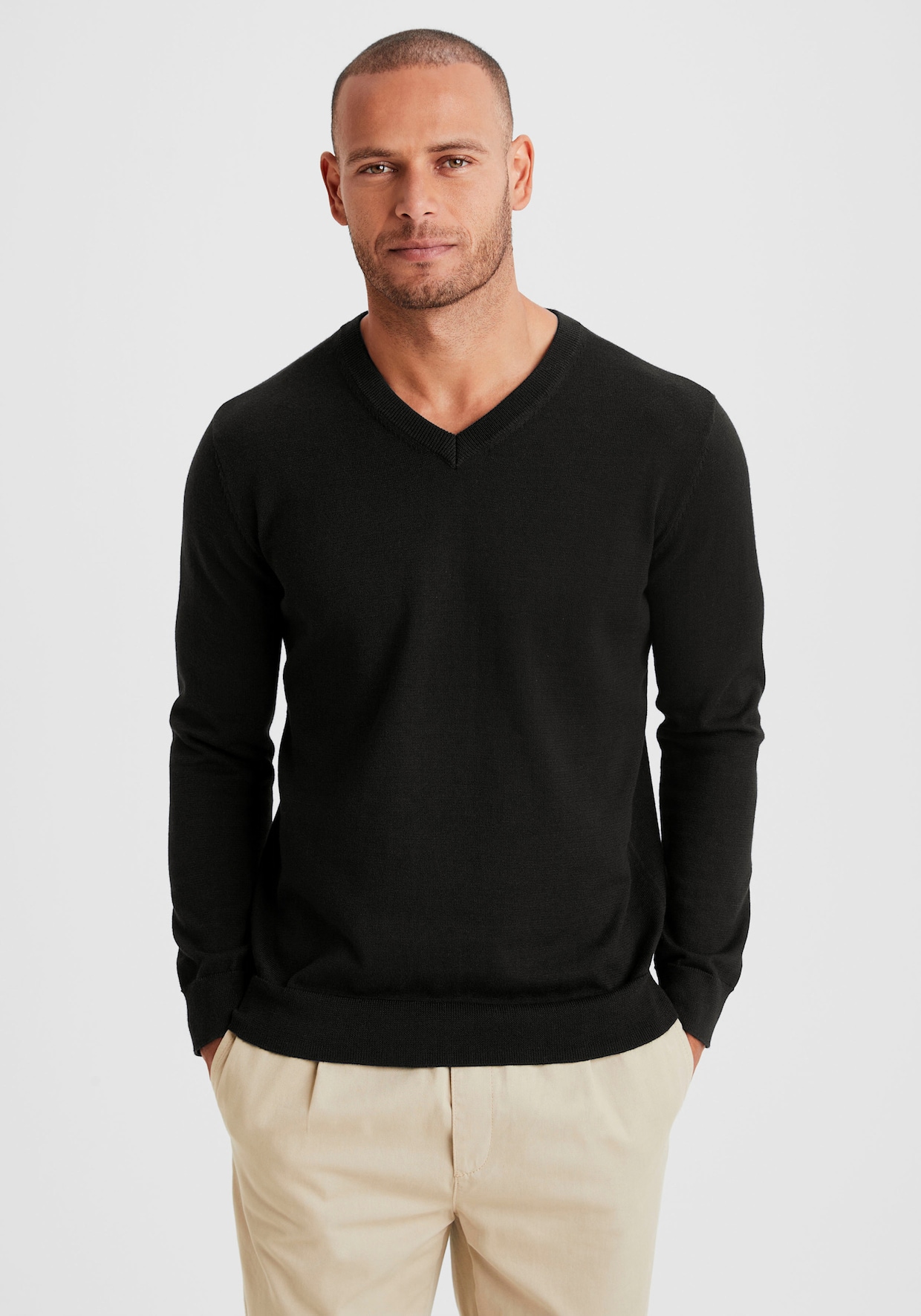 H.I.S Strickpullover - schwarz