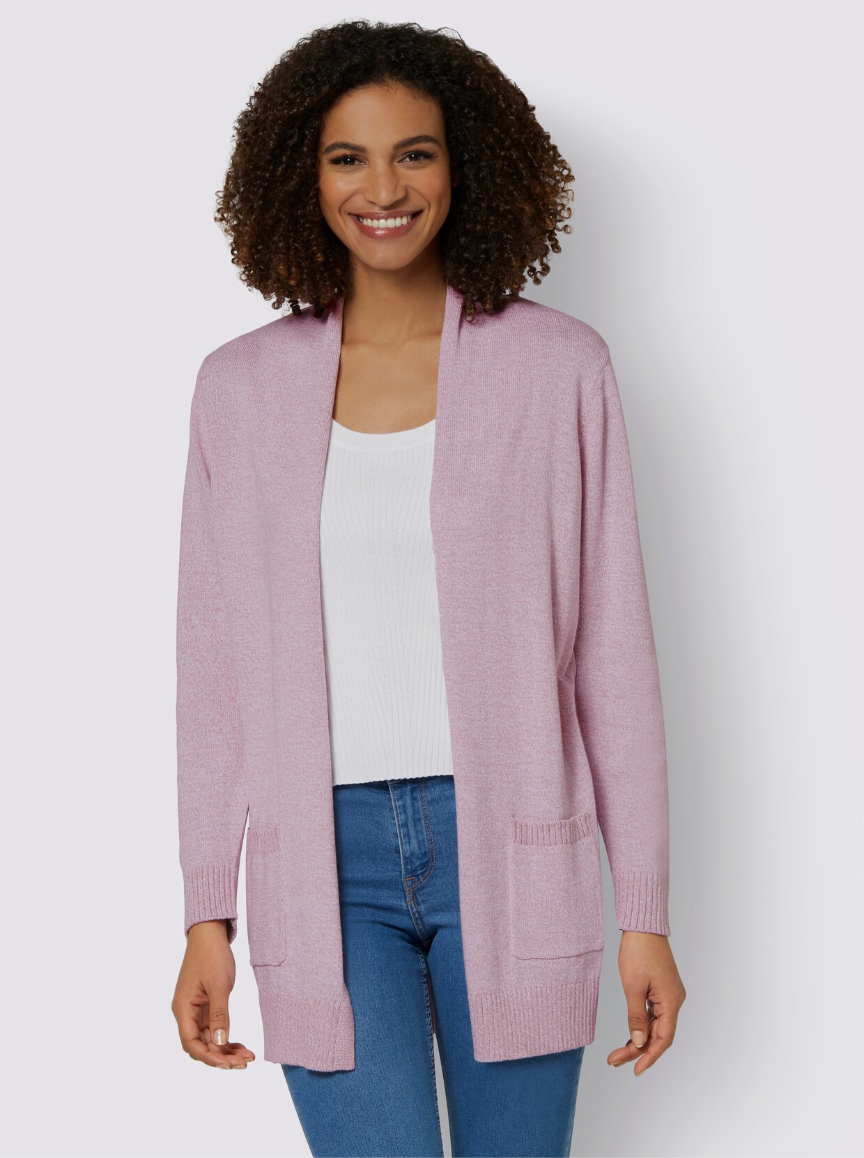 Veste en tricot - rose-écru chiné