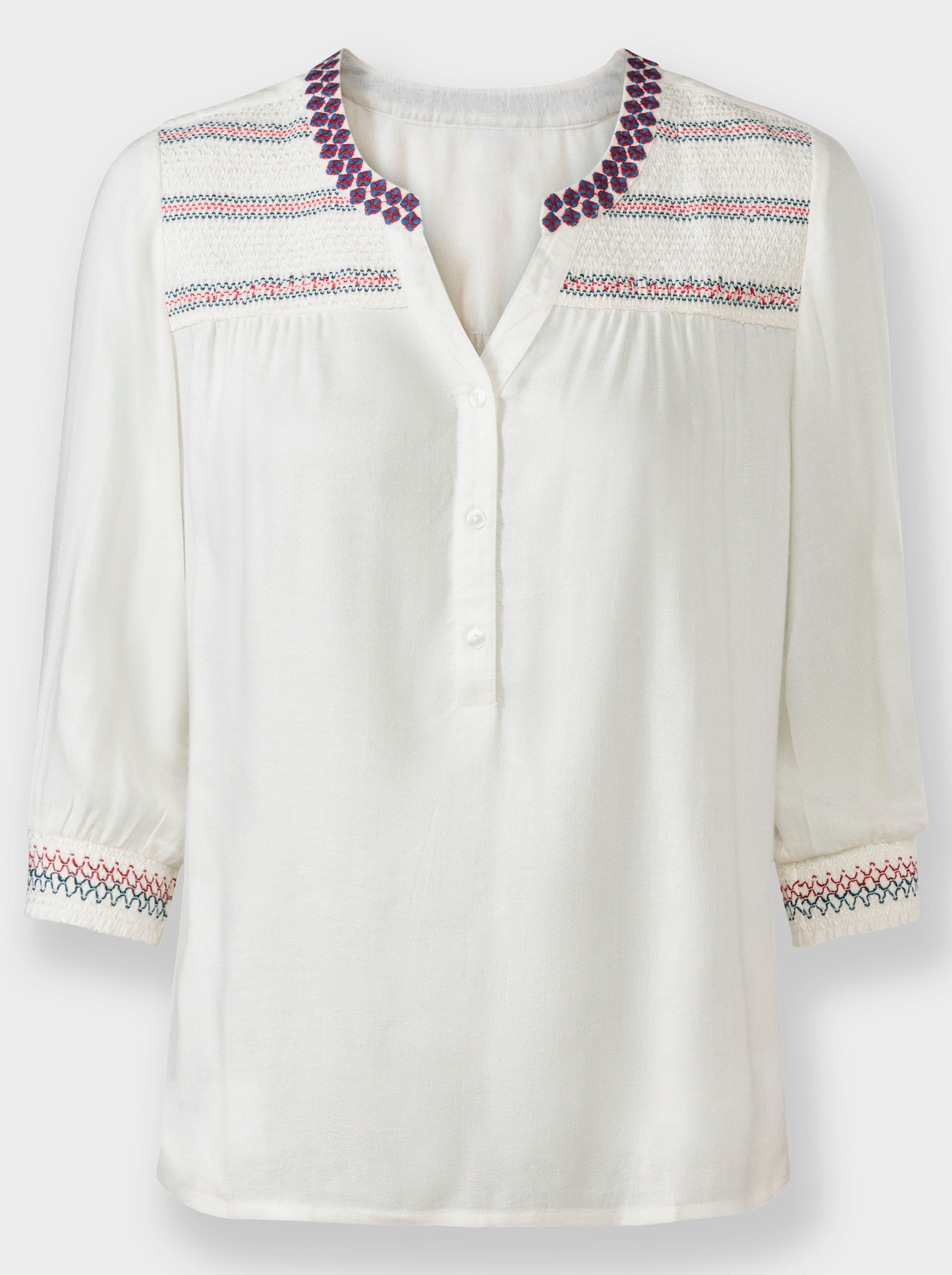 Tuniek met gesmokte delen - ecru