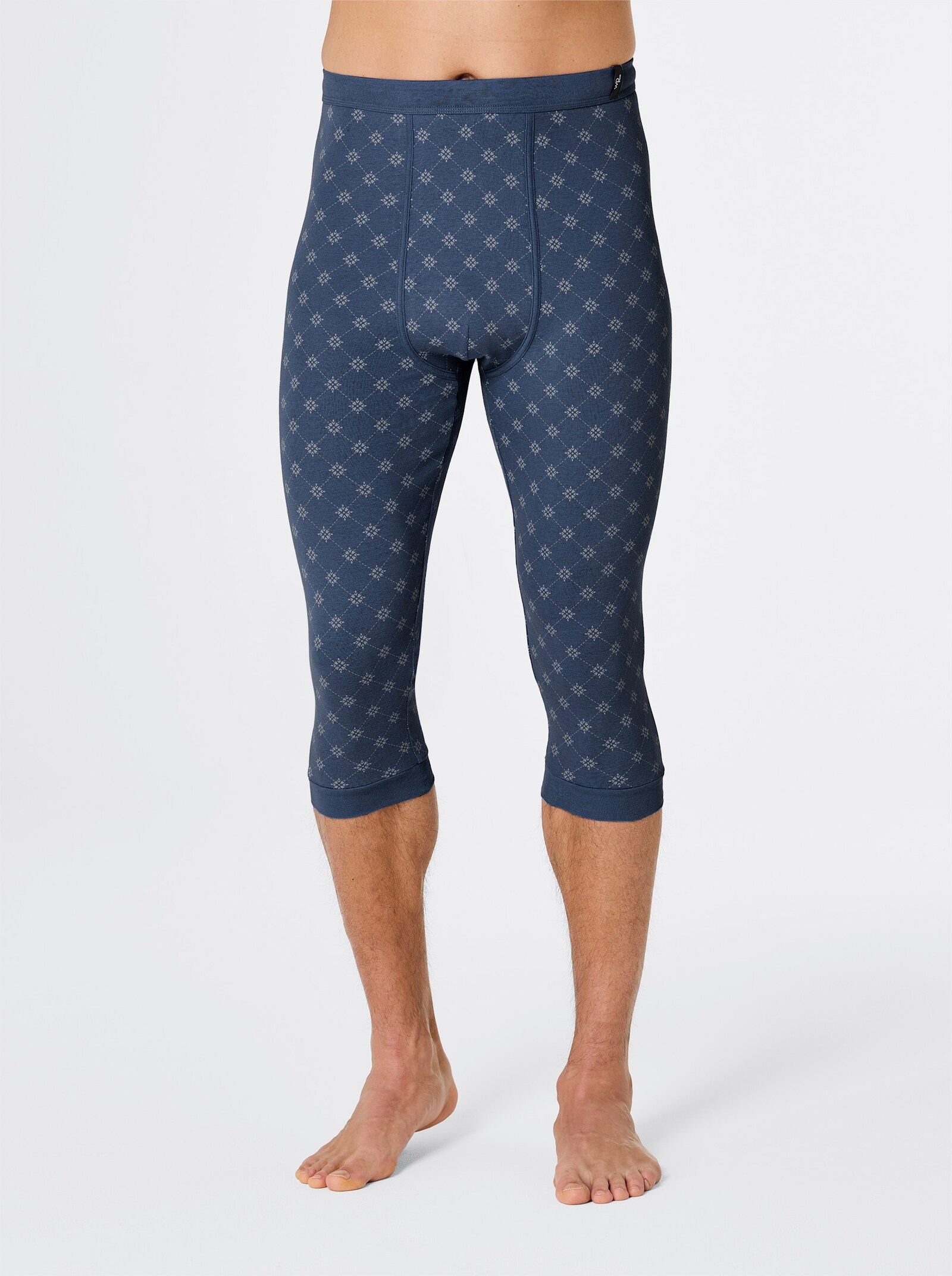 wäschepur men 3/4-onderbroek - donkerblauw + donkerblauw bedrukt