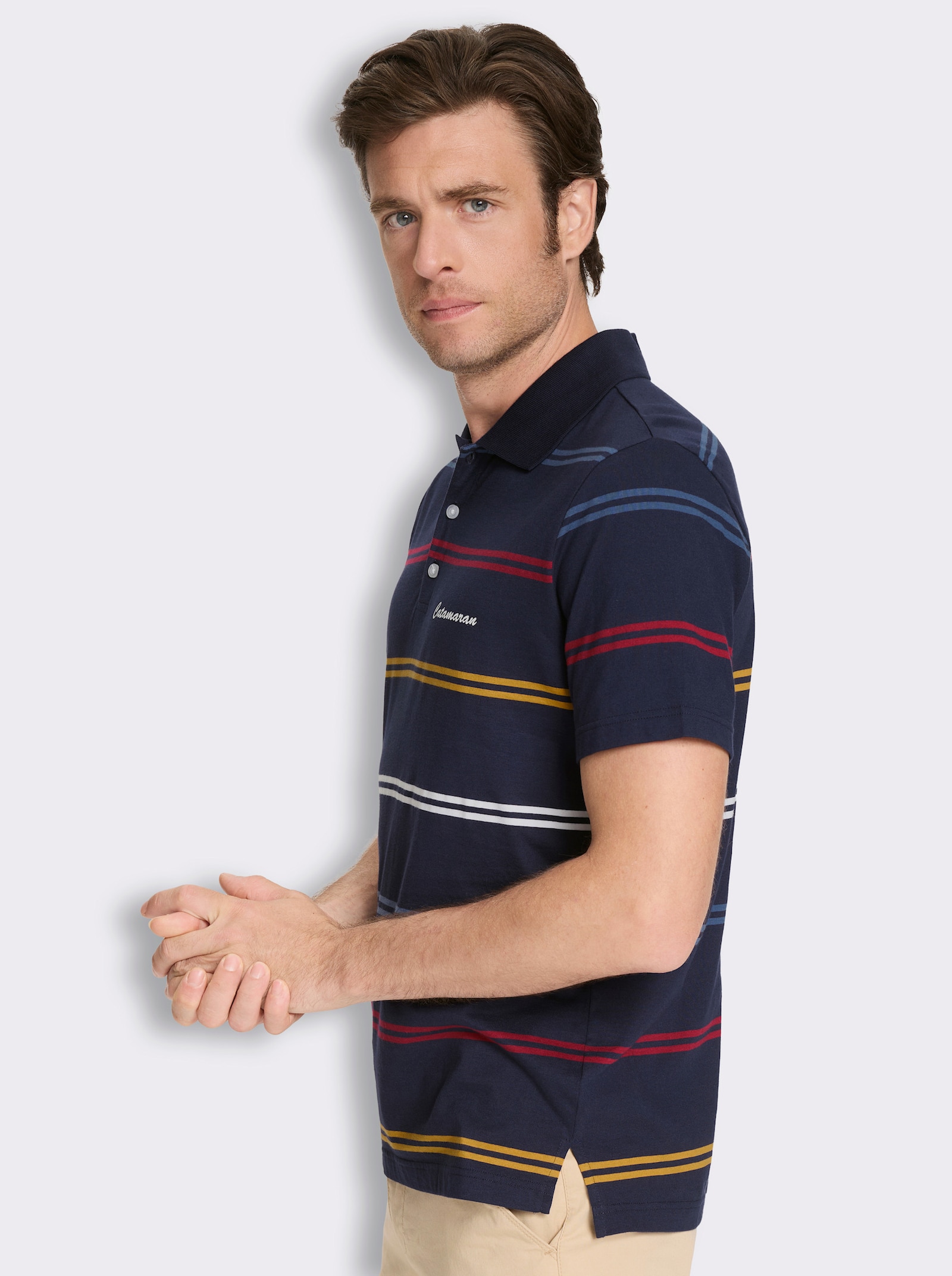 Poloshirt mit Streifen - marine-gestreift