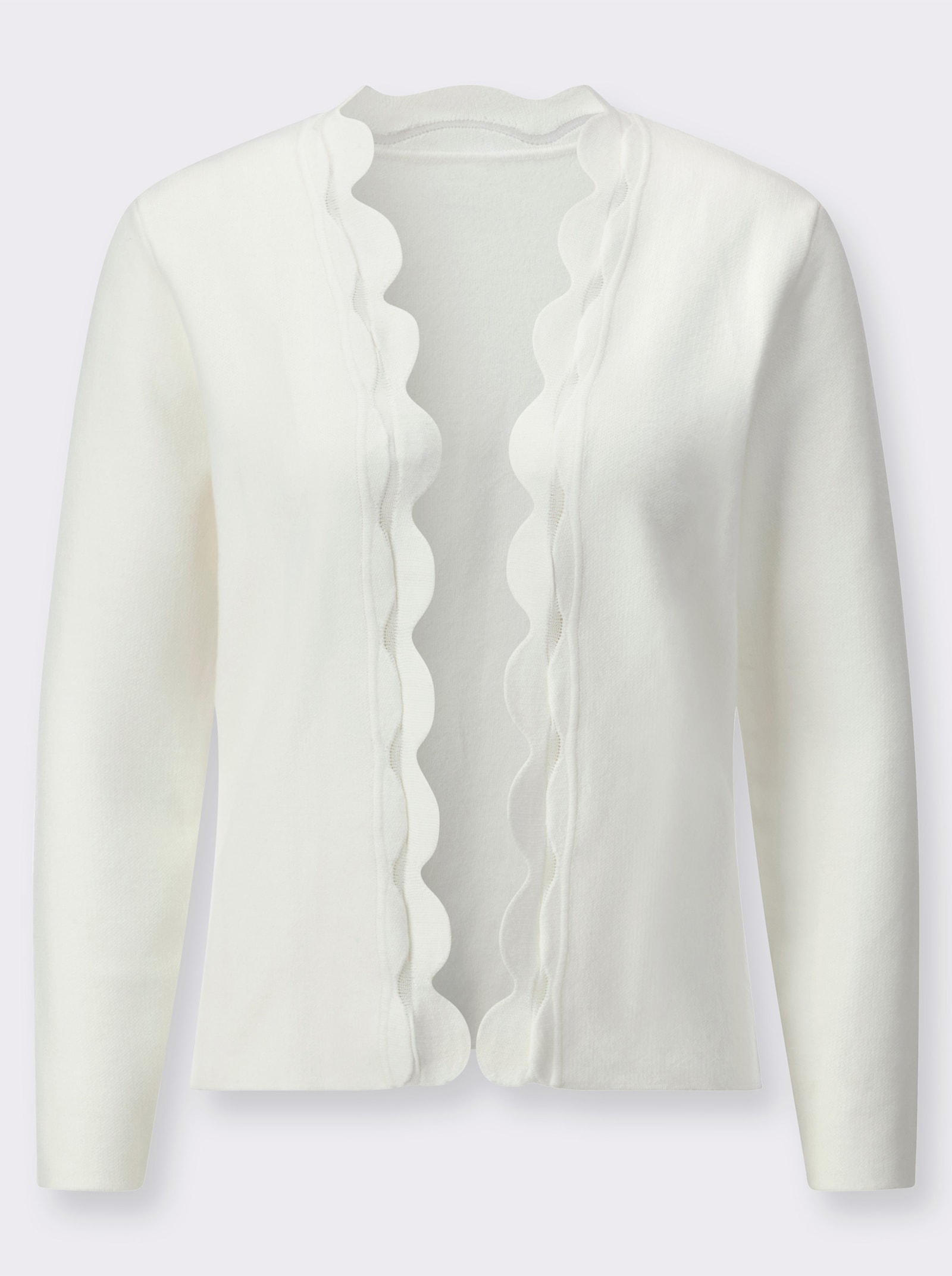 Veste en tricot avec empiècement en résille - écru