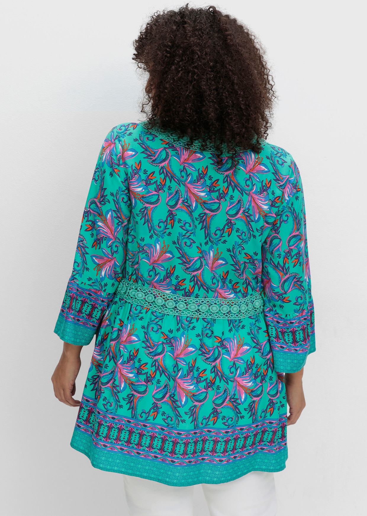 sheego by Joe Browns Longbluse - aqua-gemustert
