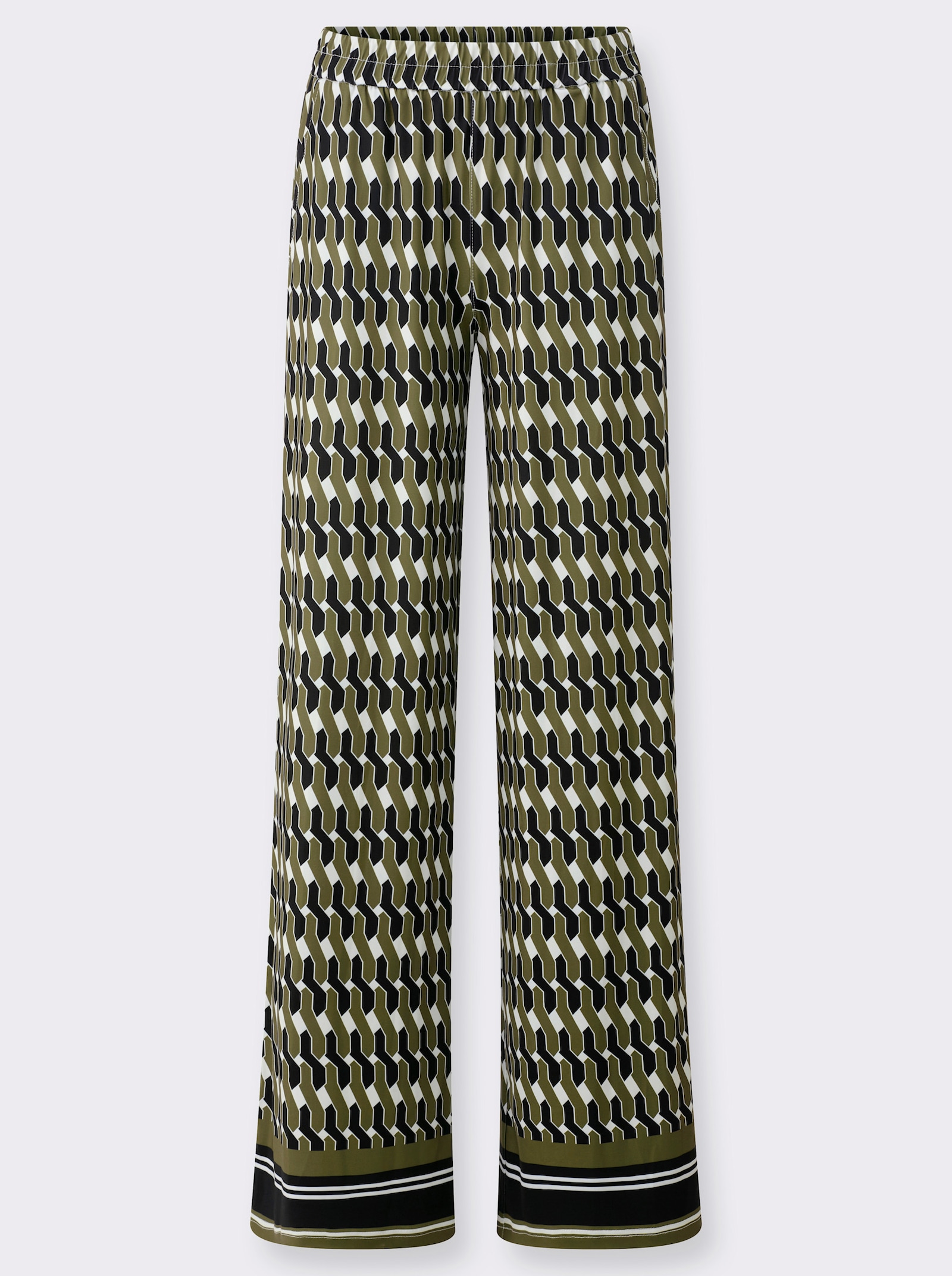 heine Schlupfhose - oliv-schwarz-bedruckt