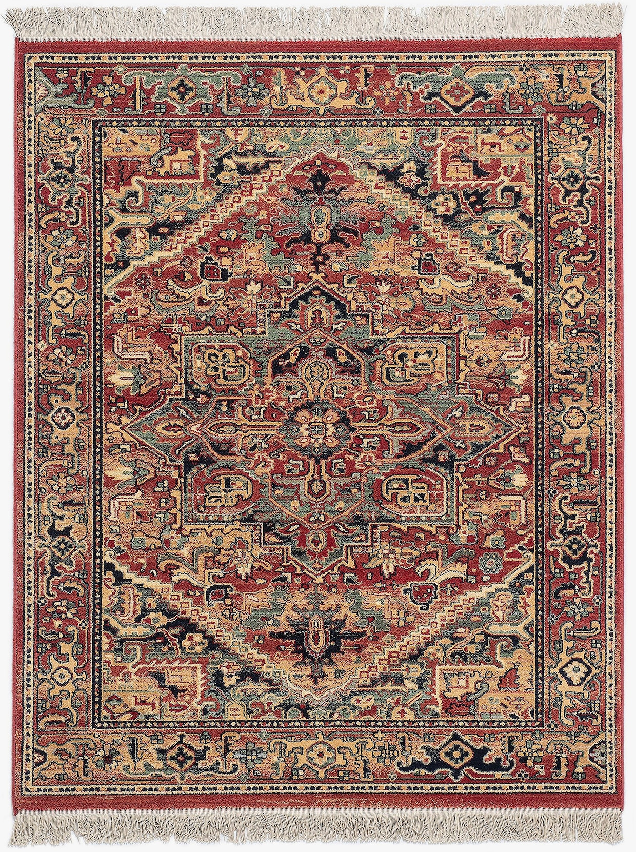 Theko Teppich - rot-gemustert