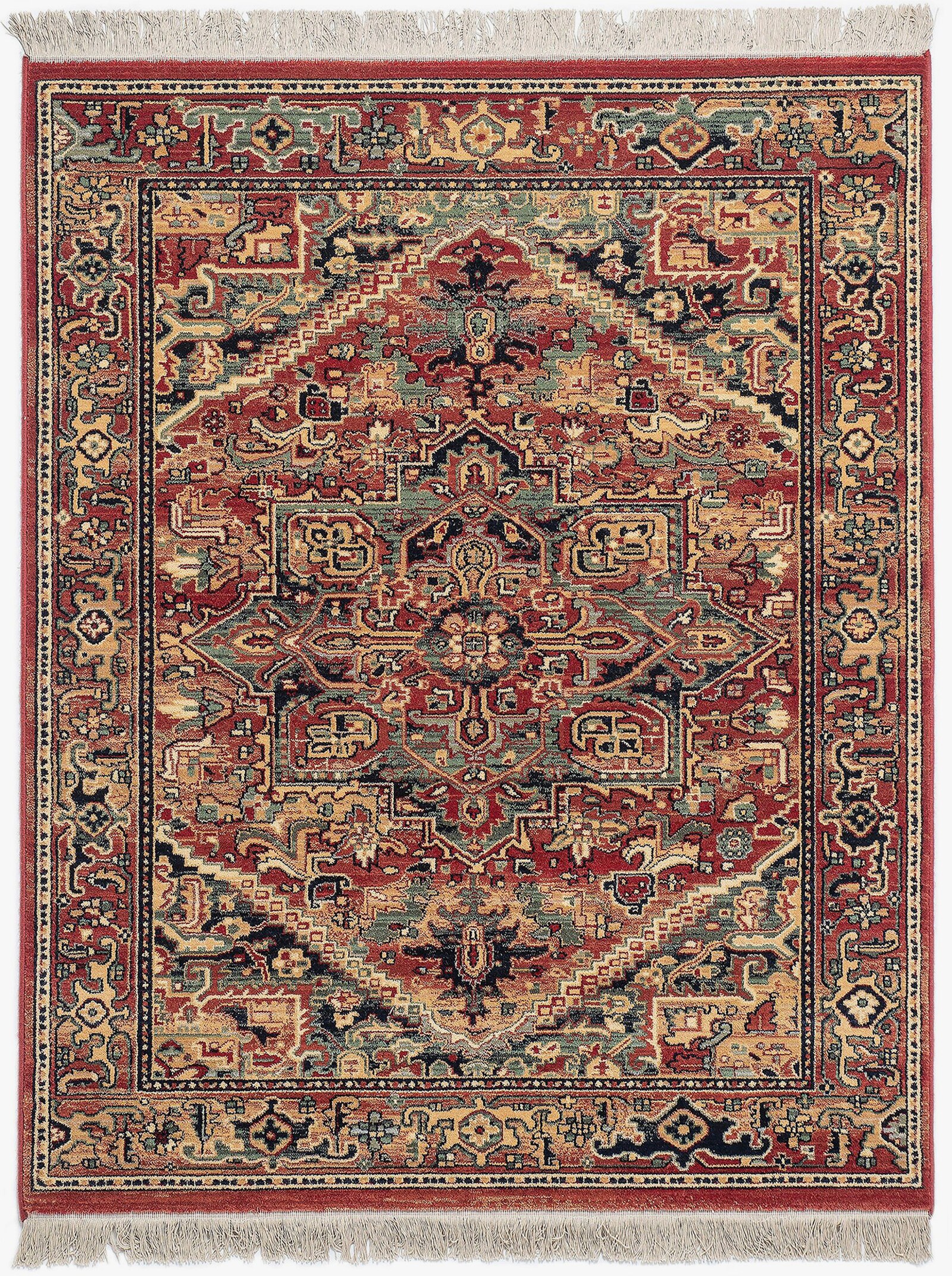 Theko Teppich - rot-gemustert