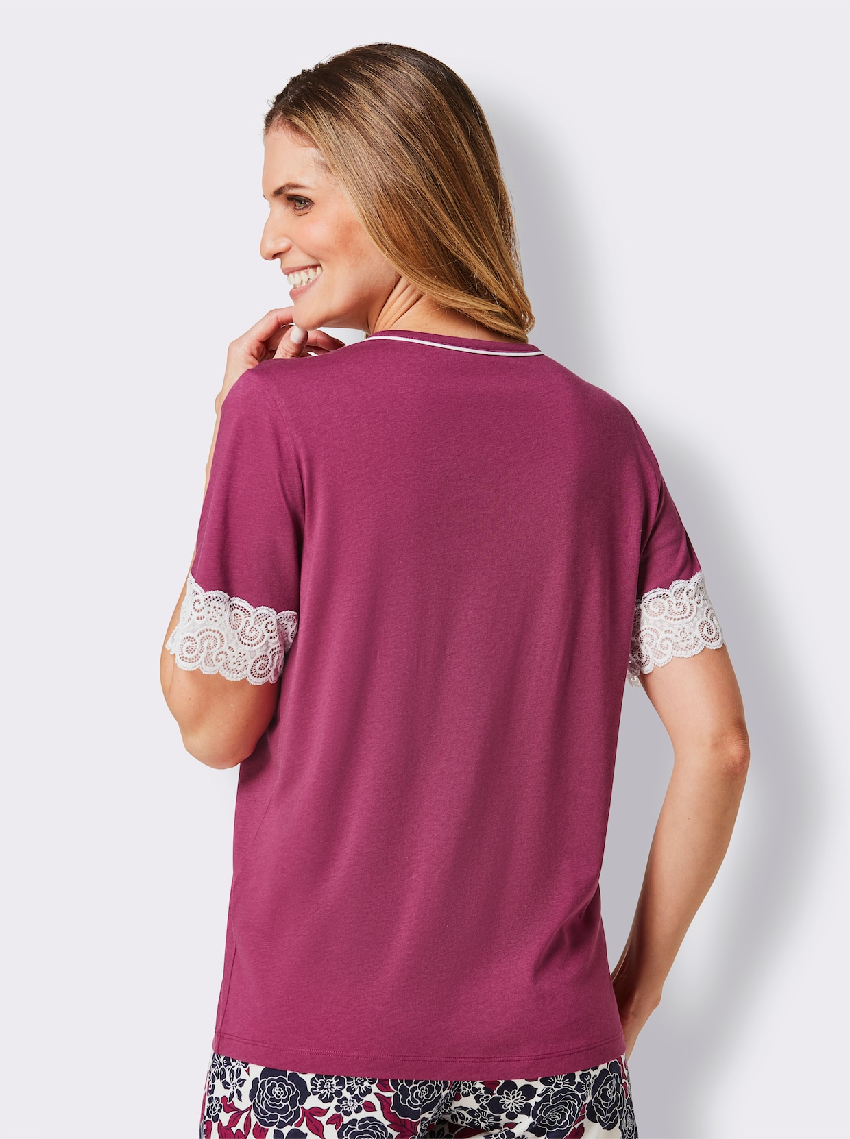 wäschepur Pyjama-Shirt - malve
