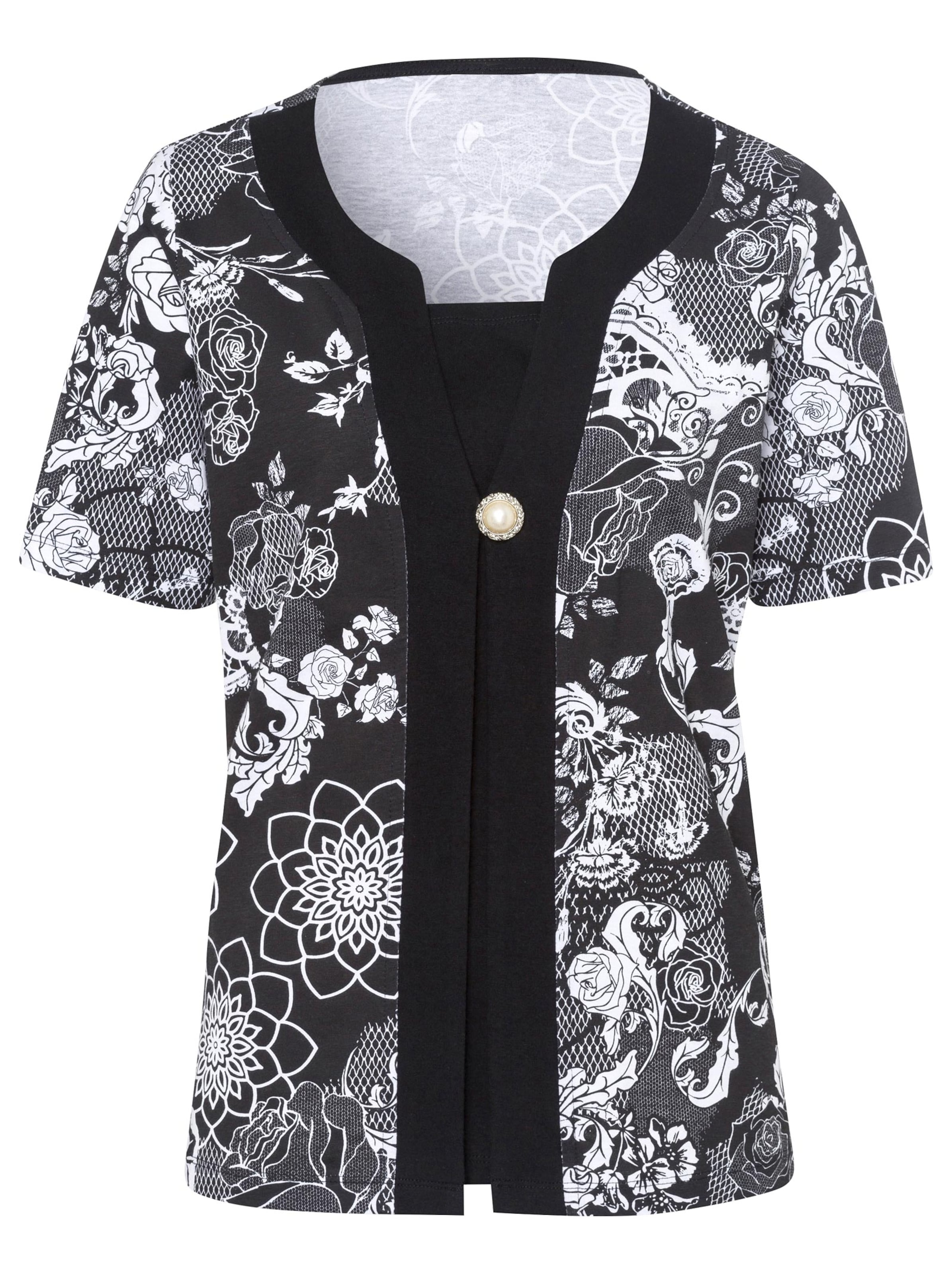 Shirt - schwarz-weiß-gemustert