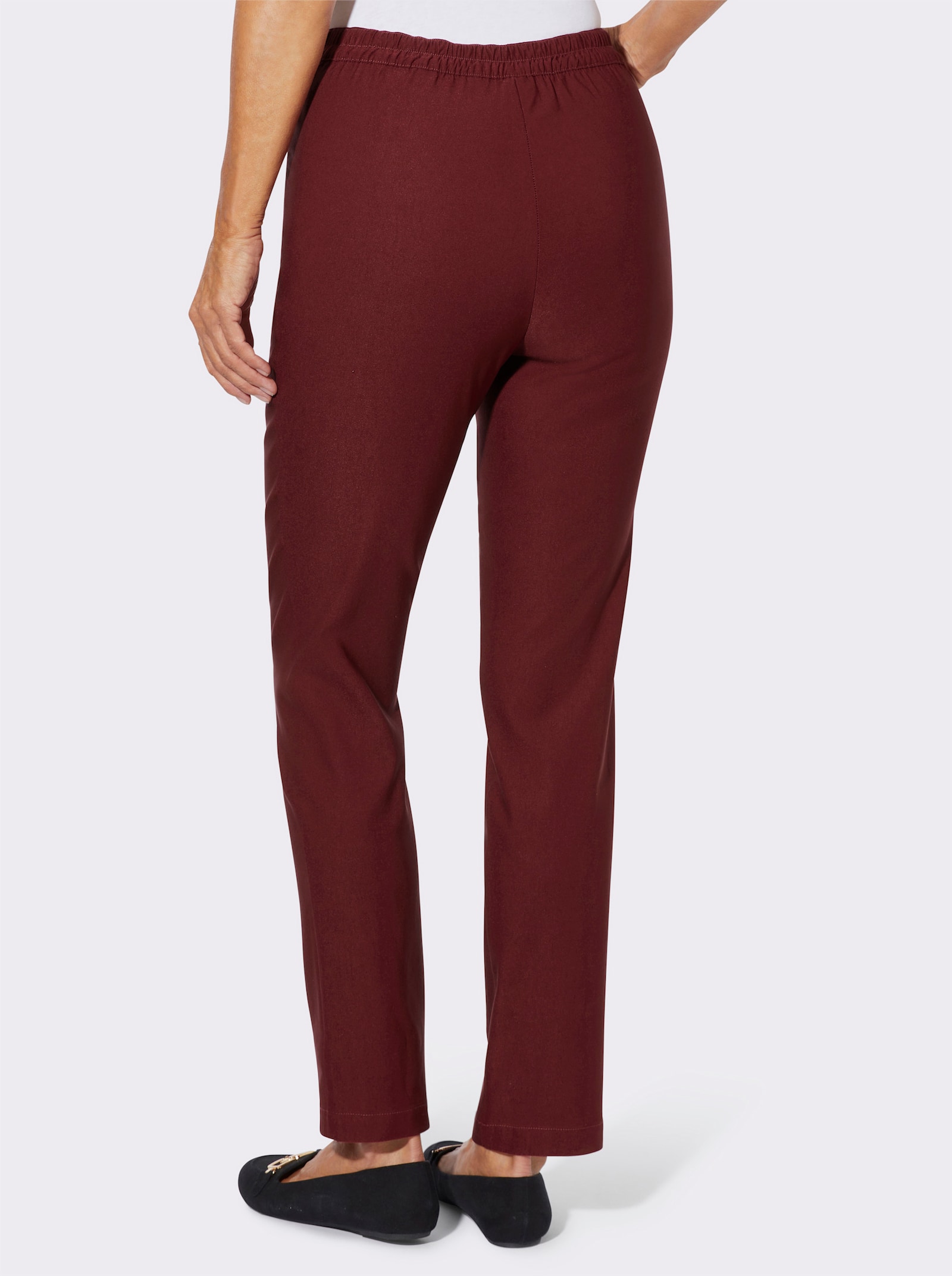 Bengalinebroek met sierritssluitingen - bordeaux