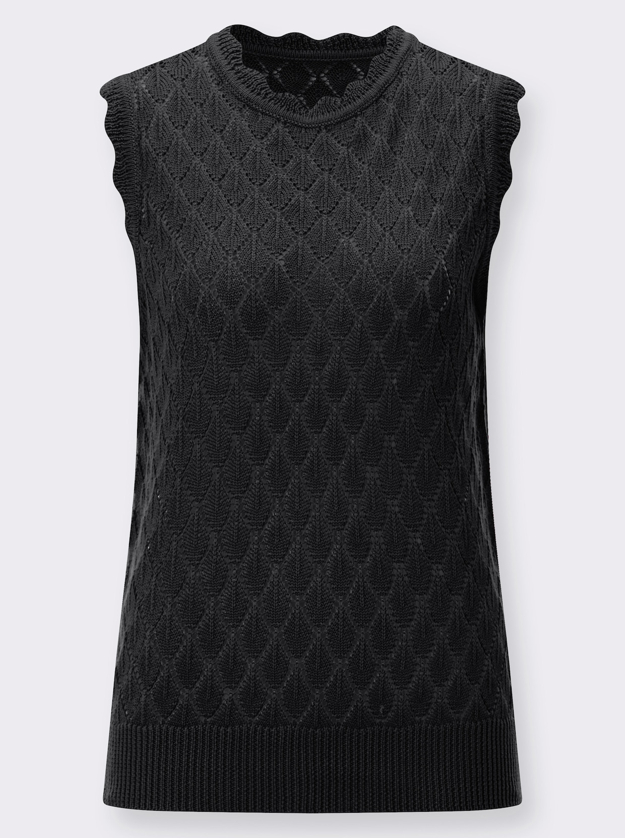 Pullunder im Ajourmuster - schwarz