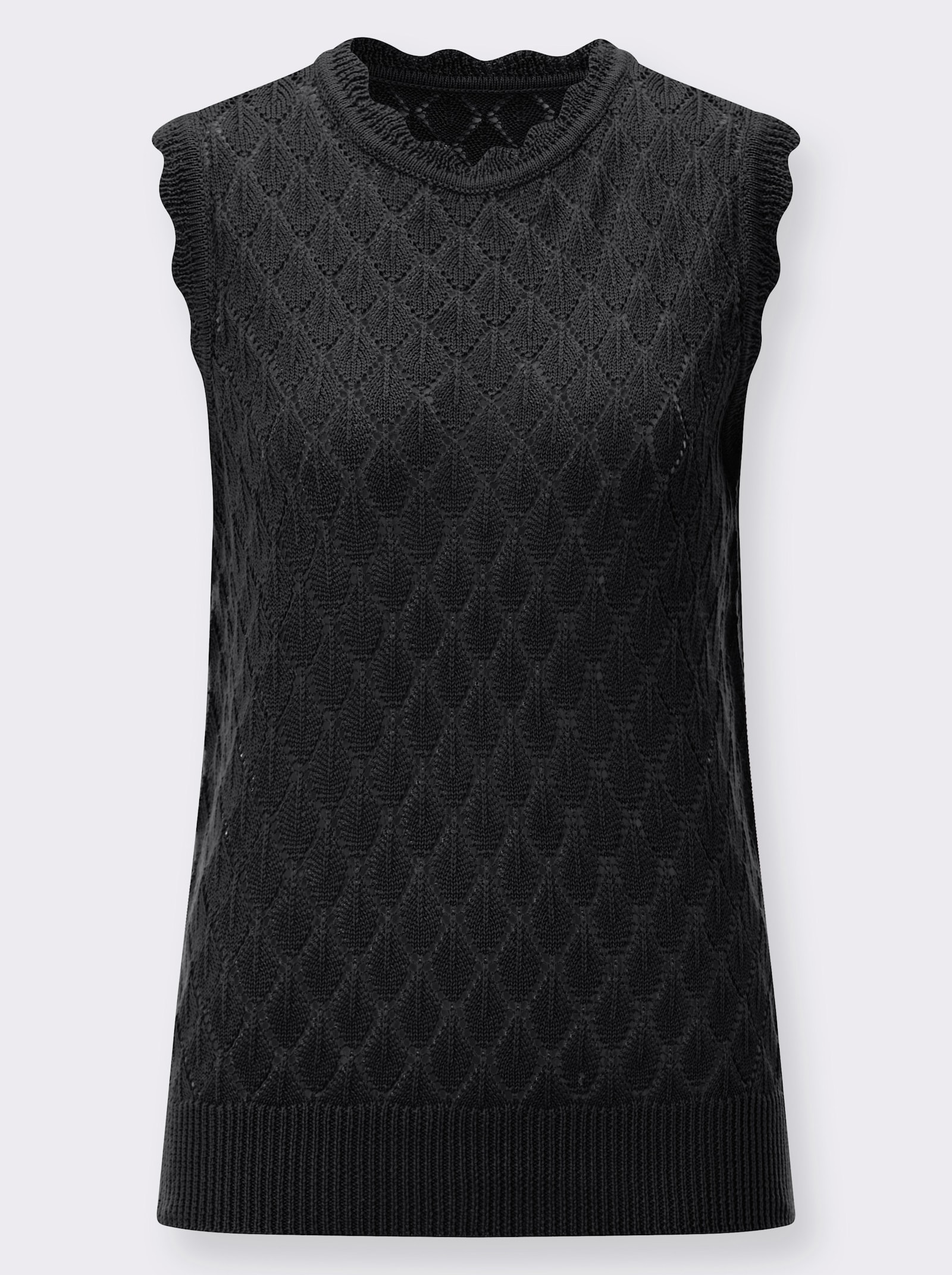 Pullunder im Ajourmuster - schwarz