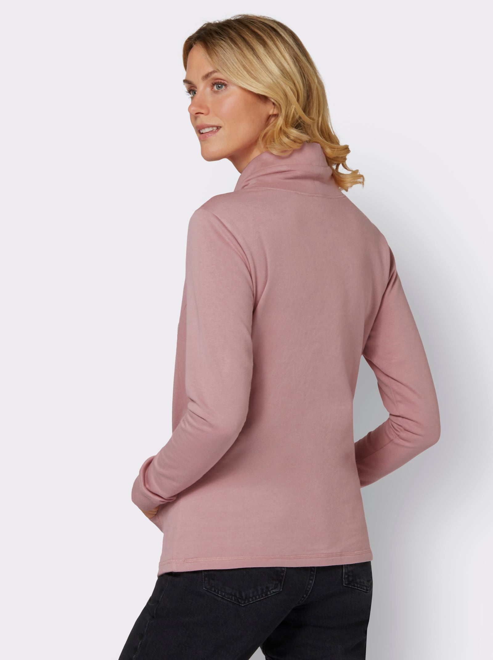 Sweatshirt met kangoeroezak - hortensia
