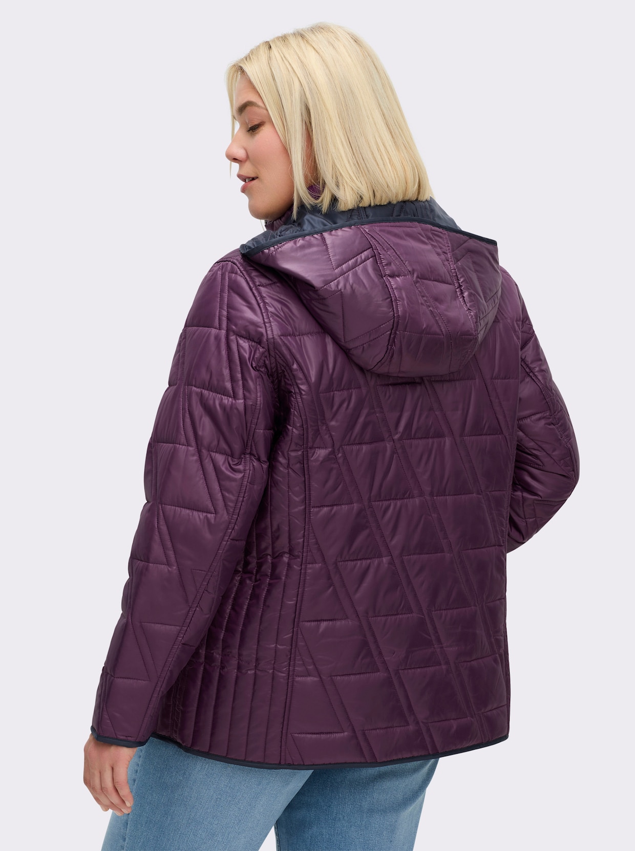 Wendejacke mit Kapuze, abzippbar - violett