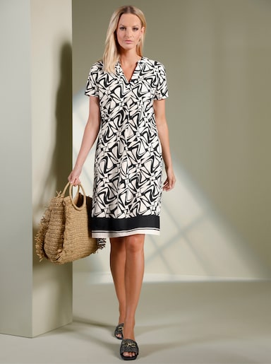 heine Druckkleid - schwarz-champagner-bedruckt
