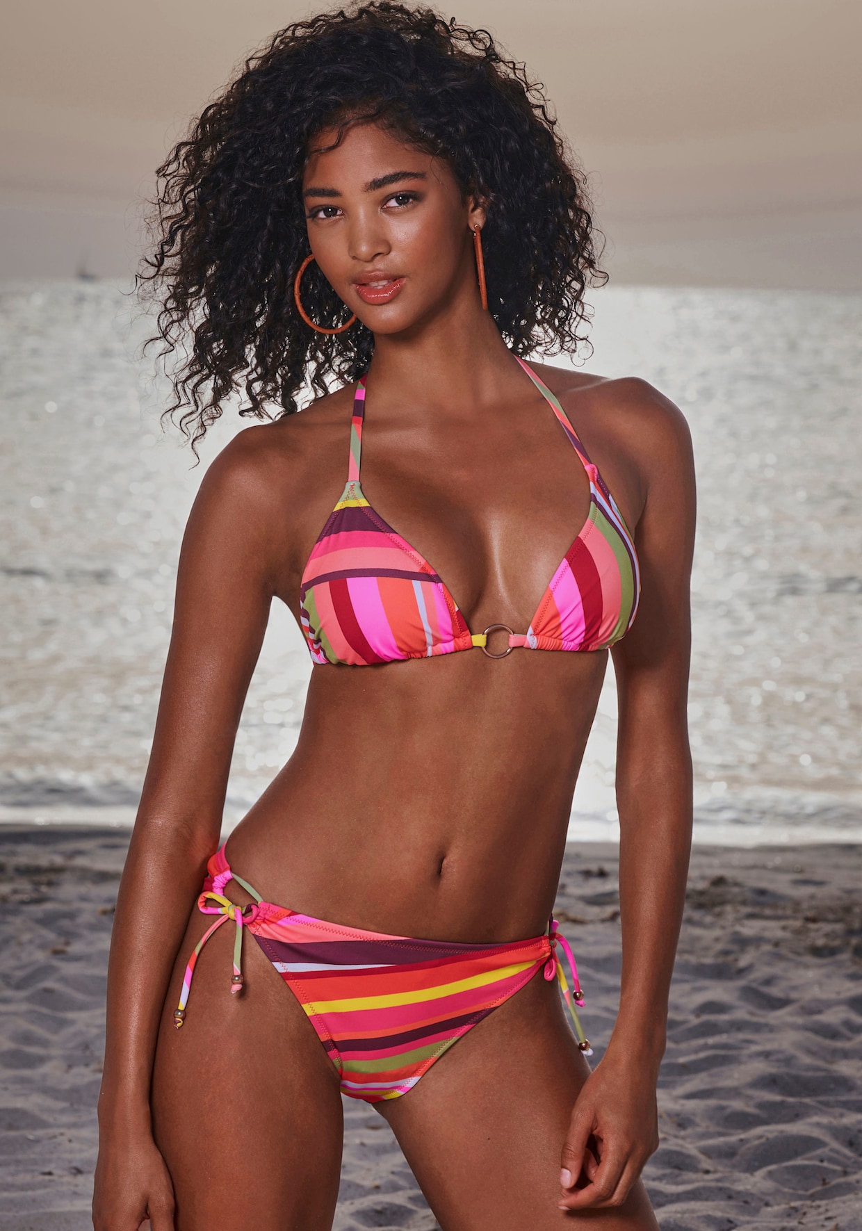 Bruno Banani Triangelbikini - oranje bedrukt