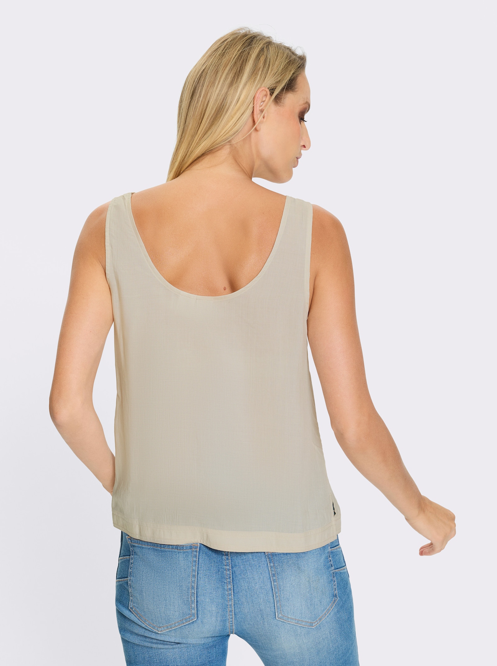 heine Blousetop licht transparant - zand