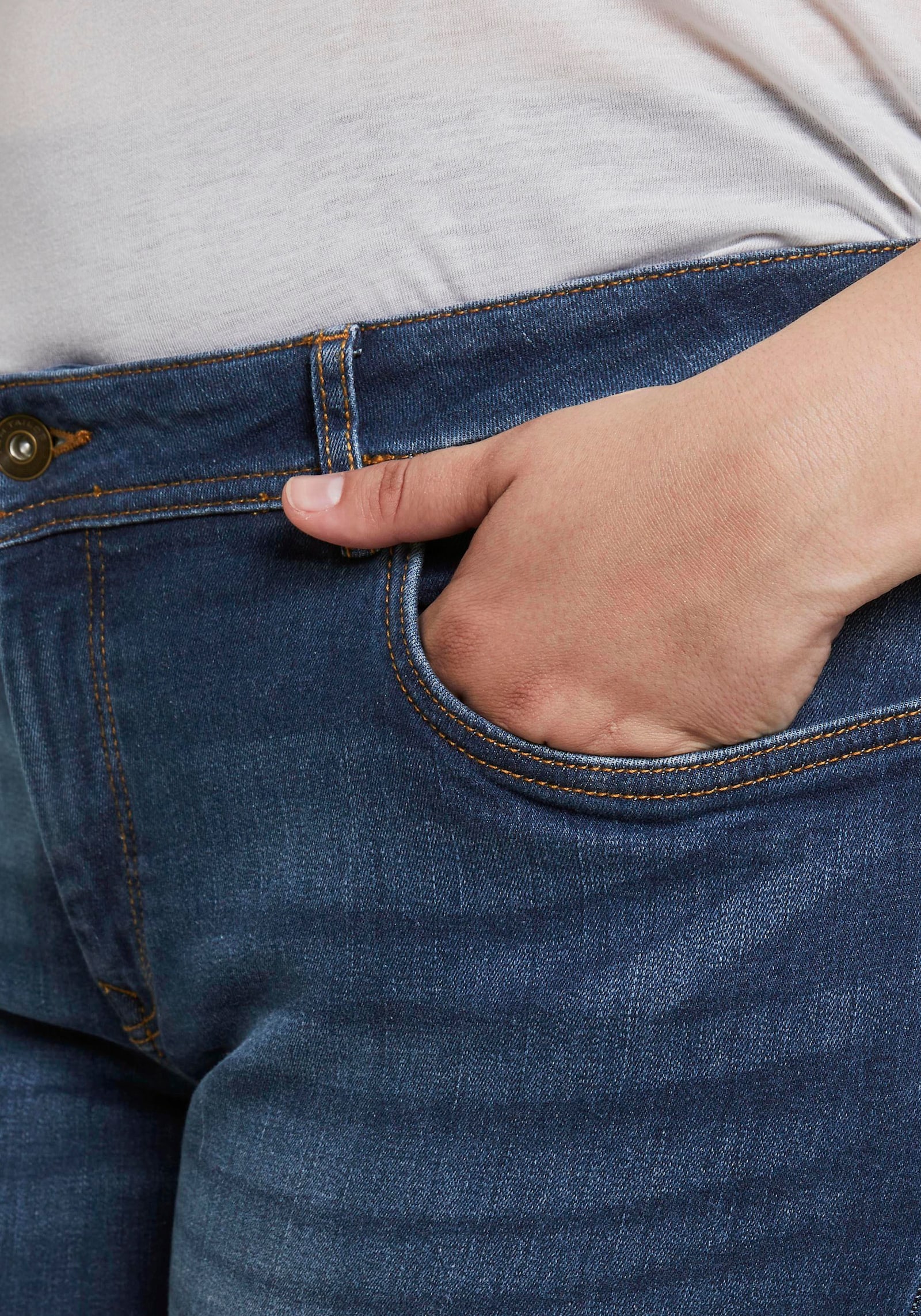 Slim-fit-Jeans - used mid stone blue