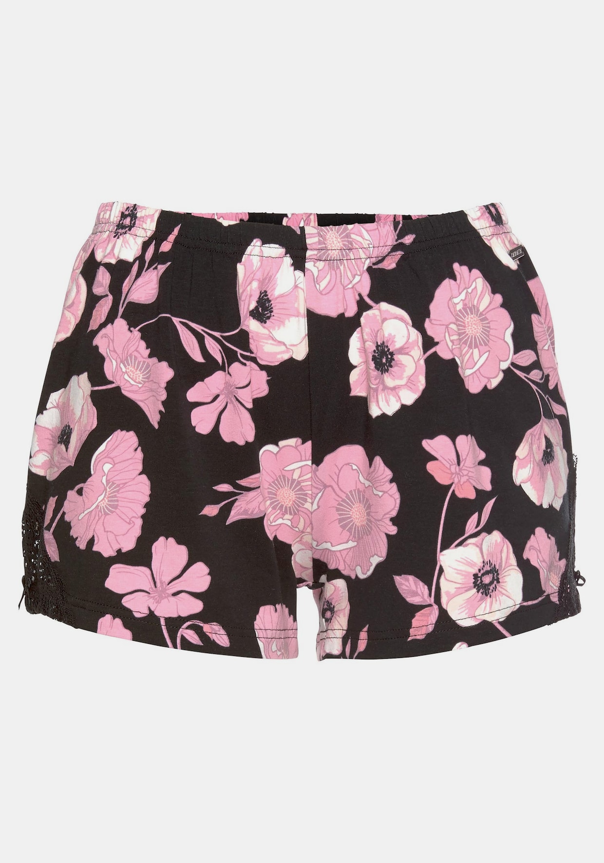 LASCANA Shorts - rosa-schwarz-geblümt-gemustert