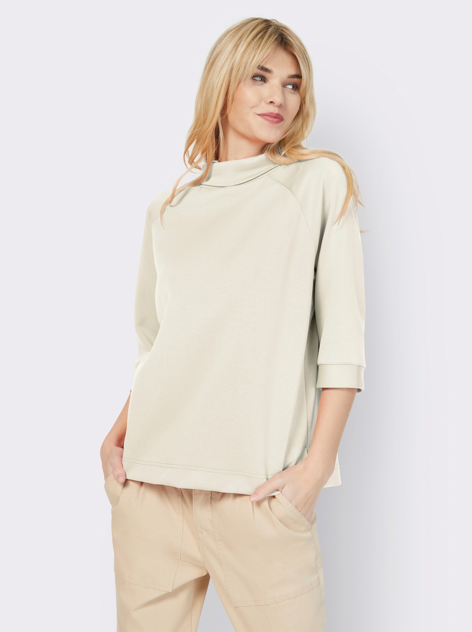 heine Sweatshirt mit Stehkragen - champagner