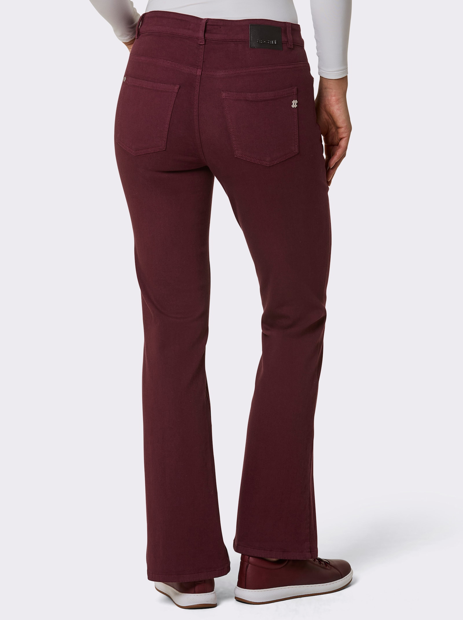Ascari Stretch-Jeans mit weitem Bein - bordeaux