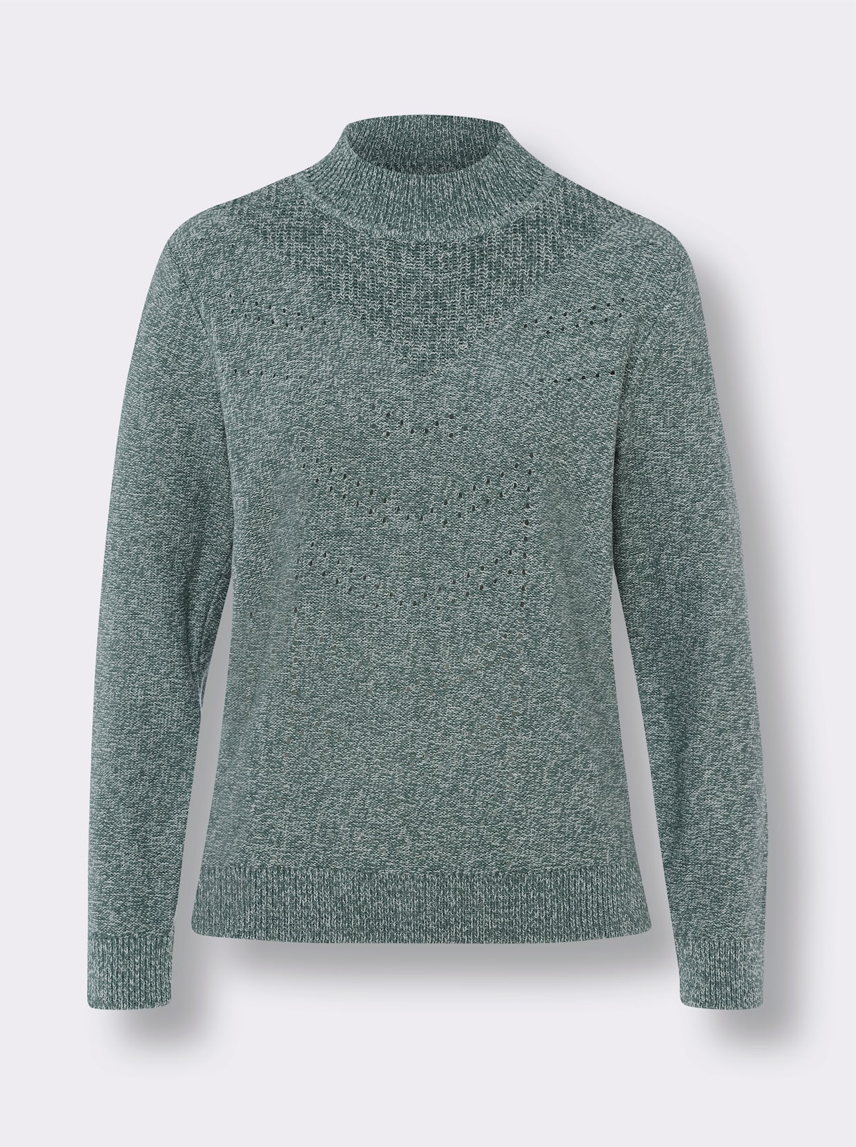 Långärmad tröja - jade-ecru-melerad