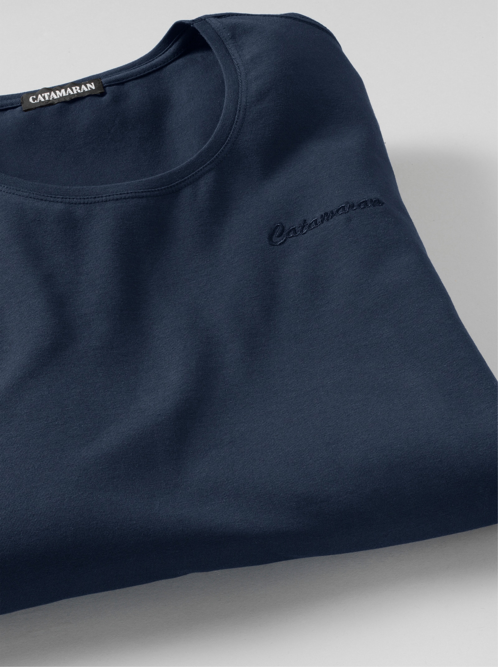 Catamaran Sports Sportshirt mit Stickerei - marine + hellblau