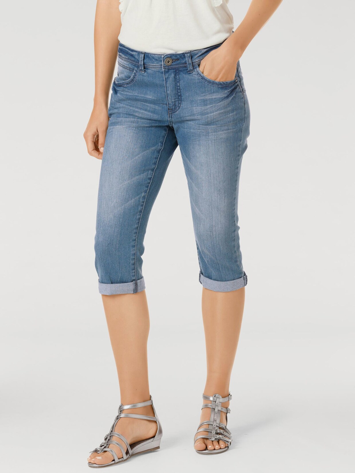 Linea Tesini Bauchweg-Hose - blue stone