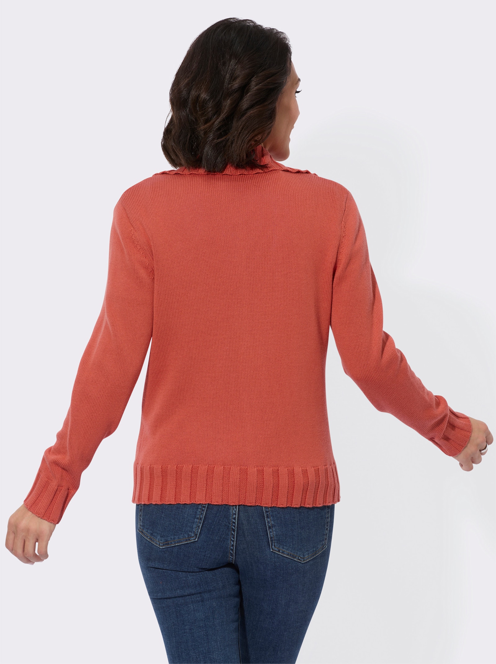 Vest met platte kraag - terra