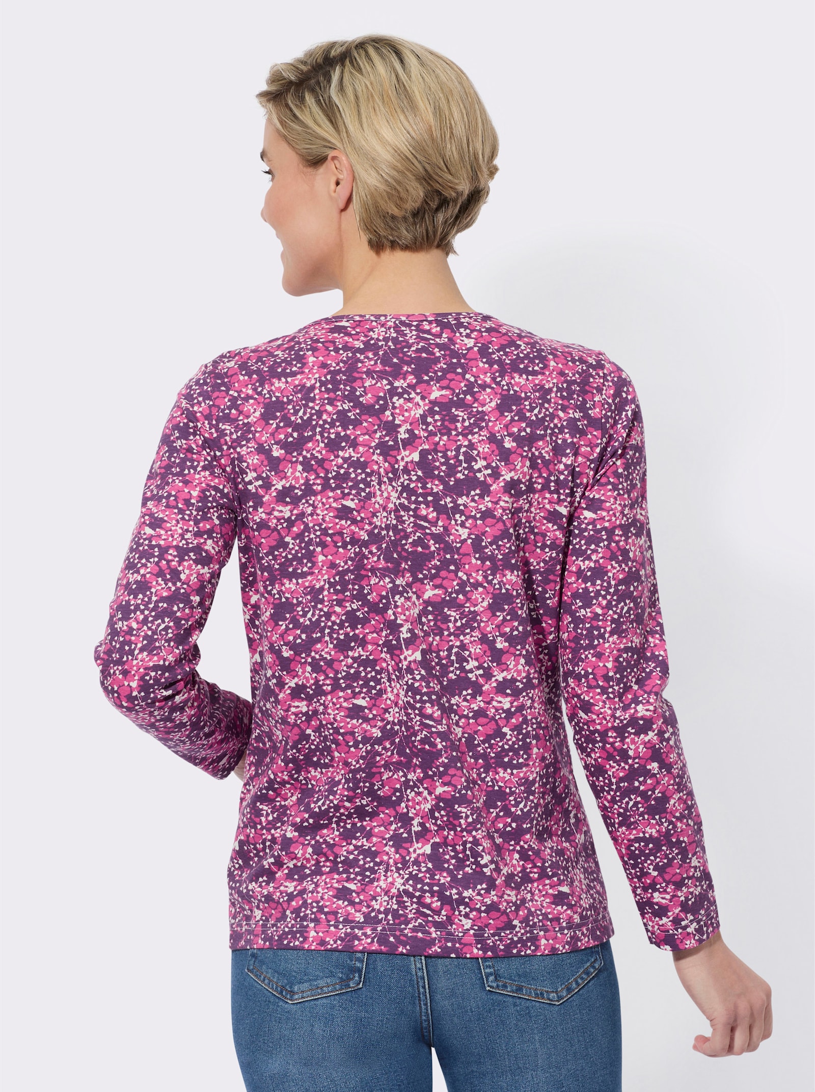 Rundhalsshirt in Single-Jersey-Qualität - traube-erika-bedruckt