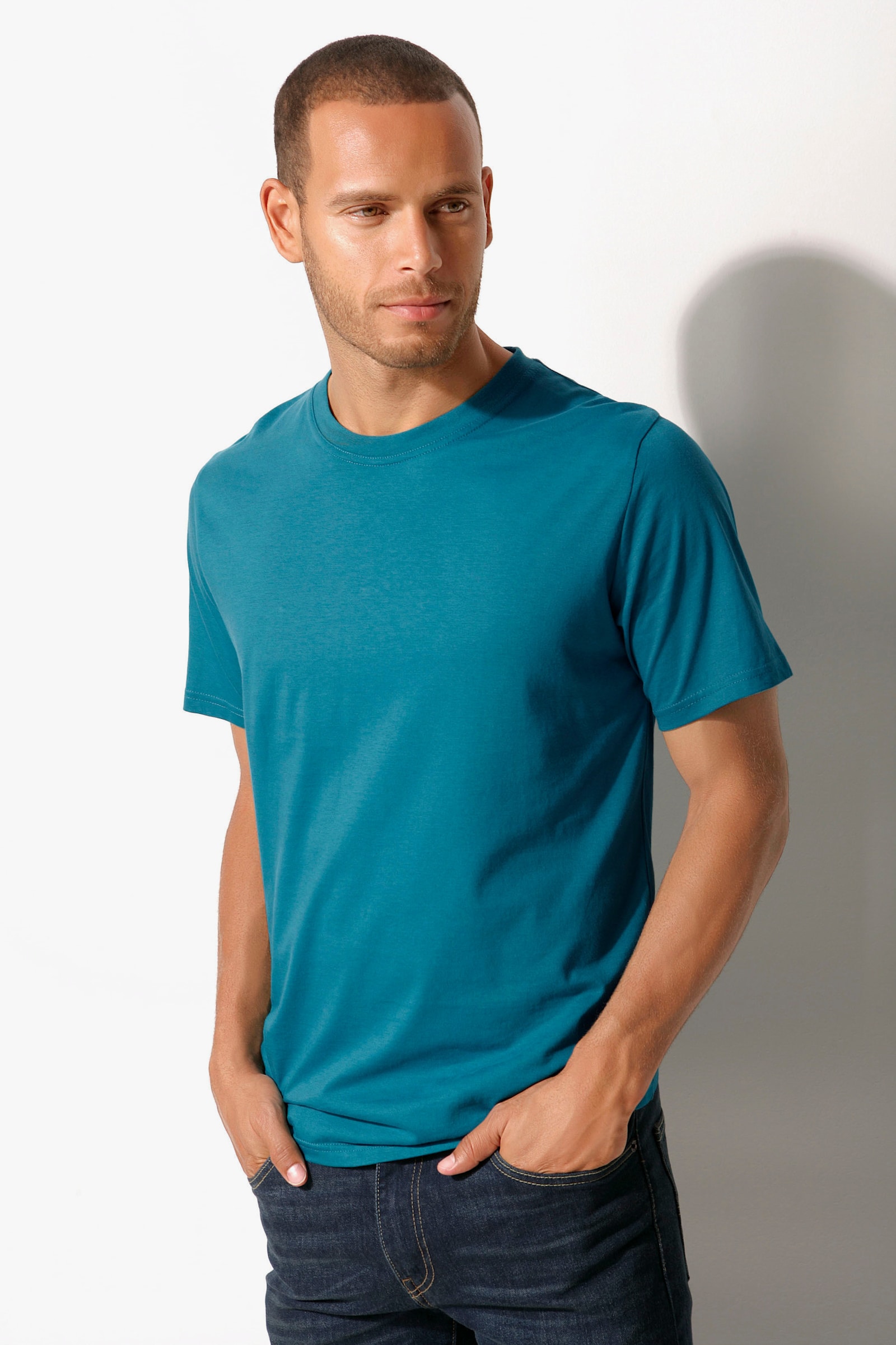 H.I.S T-Shirt - dunkelpetrol, dunkelgrau, petrol