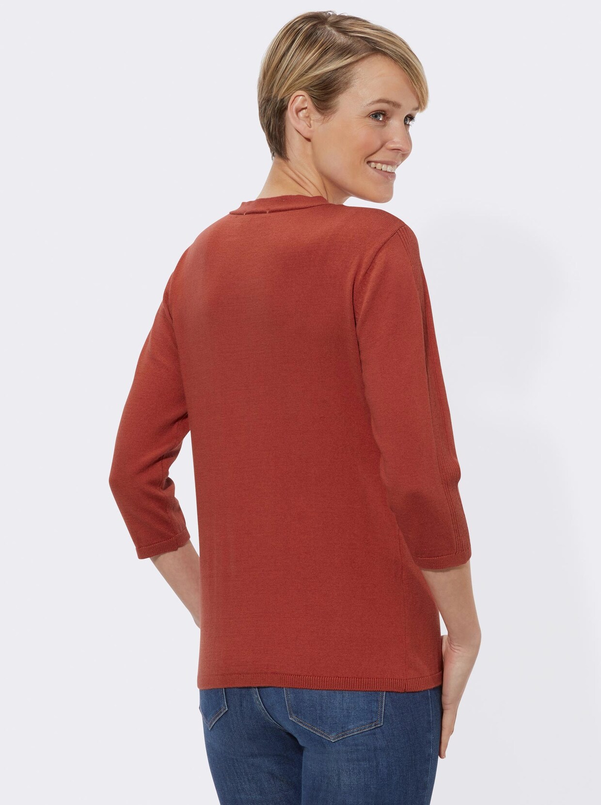 3/4 Arm-Pullover - rostrot